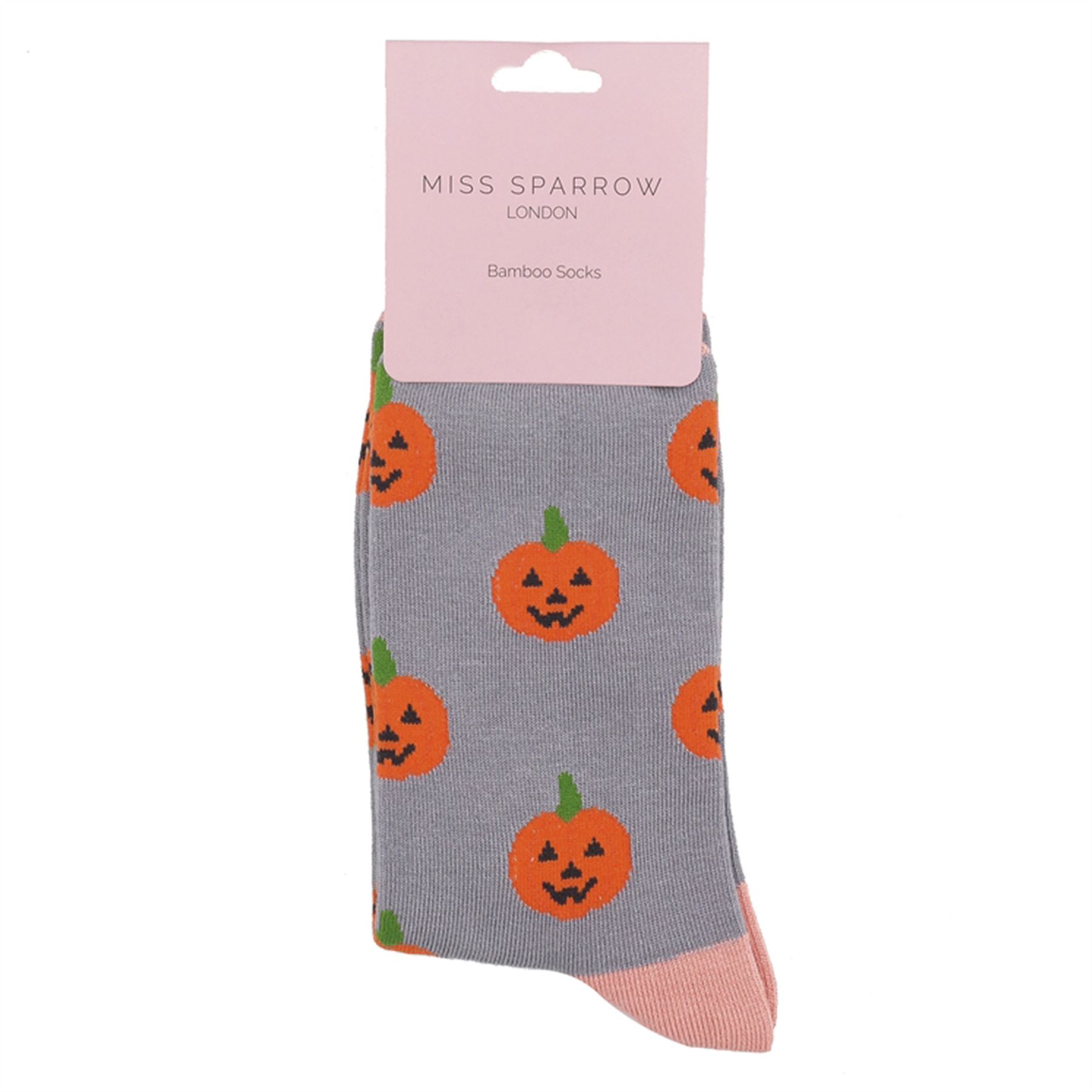 Damen Halloween Socken | Miss Sparrow | Neuheit Crew Bambus Kürbis Socken - Bild 3 von 3