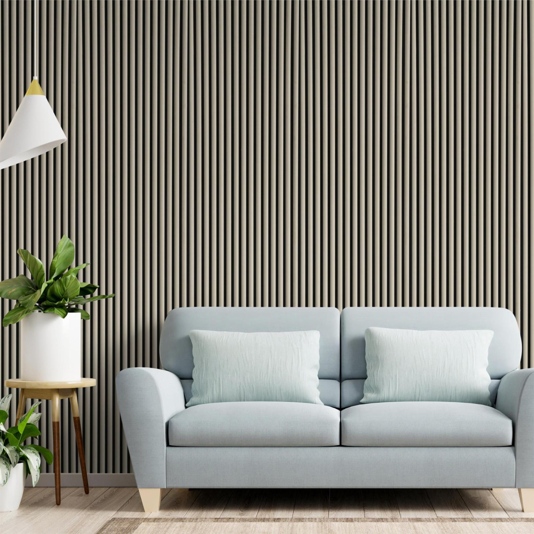 Velour Acoustic Wall Slatted 3D Panel Curved Slat - Picture 13 of 20