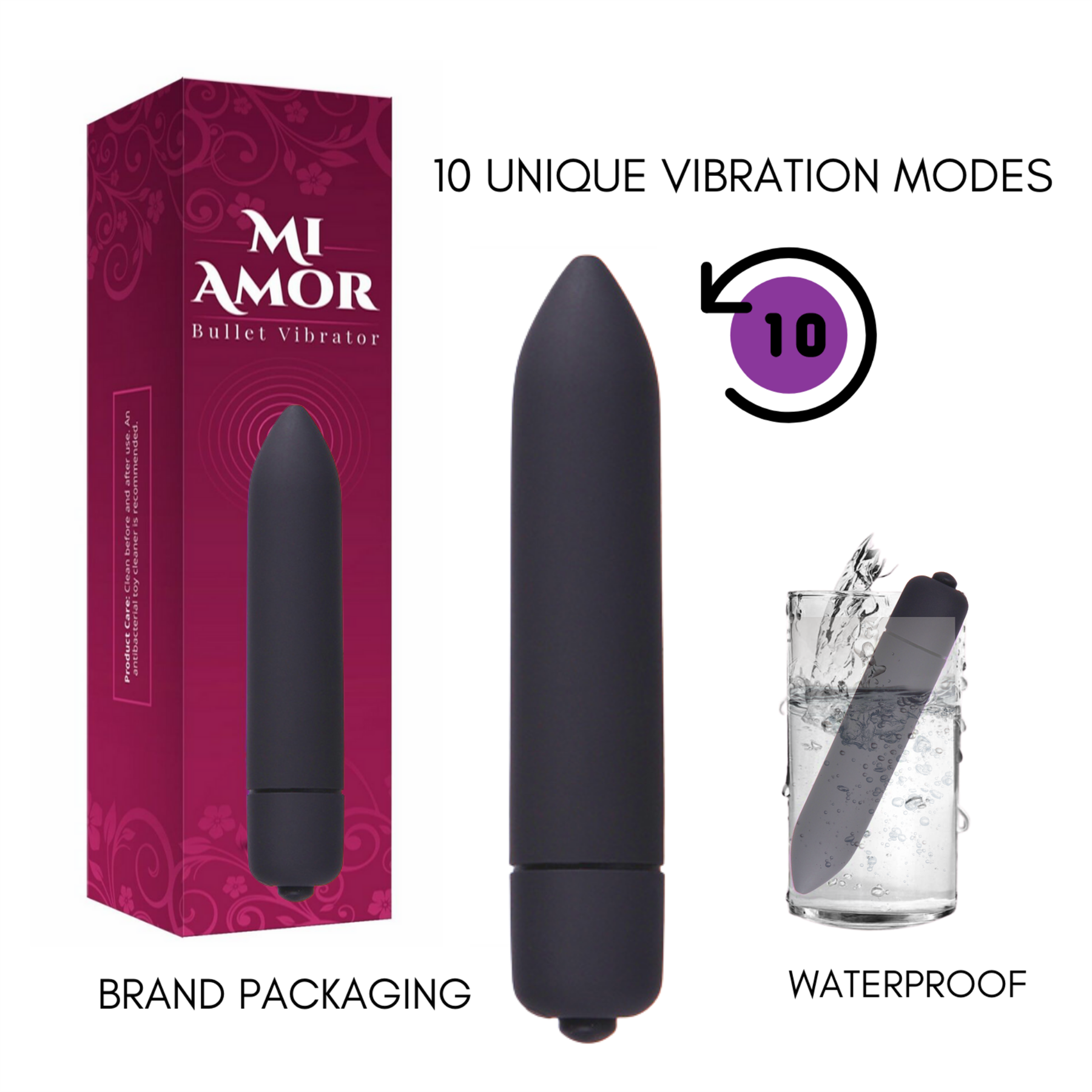 Bullet Vibrator Sex Toy For Women Clitoral Stimulator Battery Included 10 Speed - Picture 8 of 15