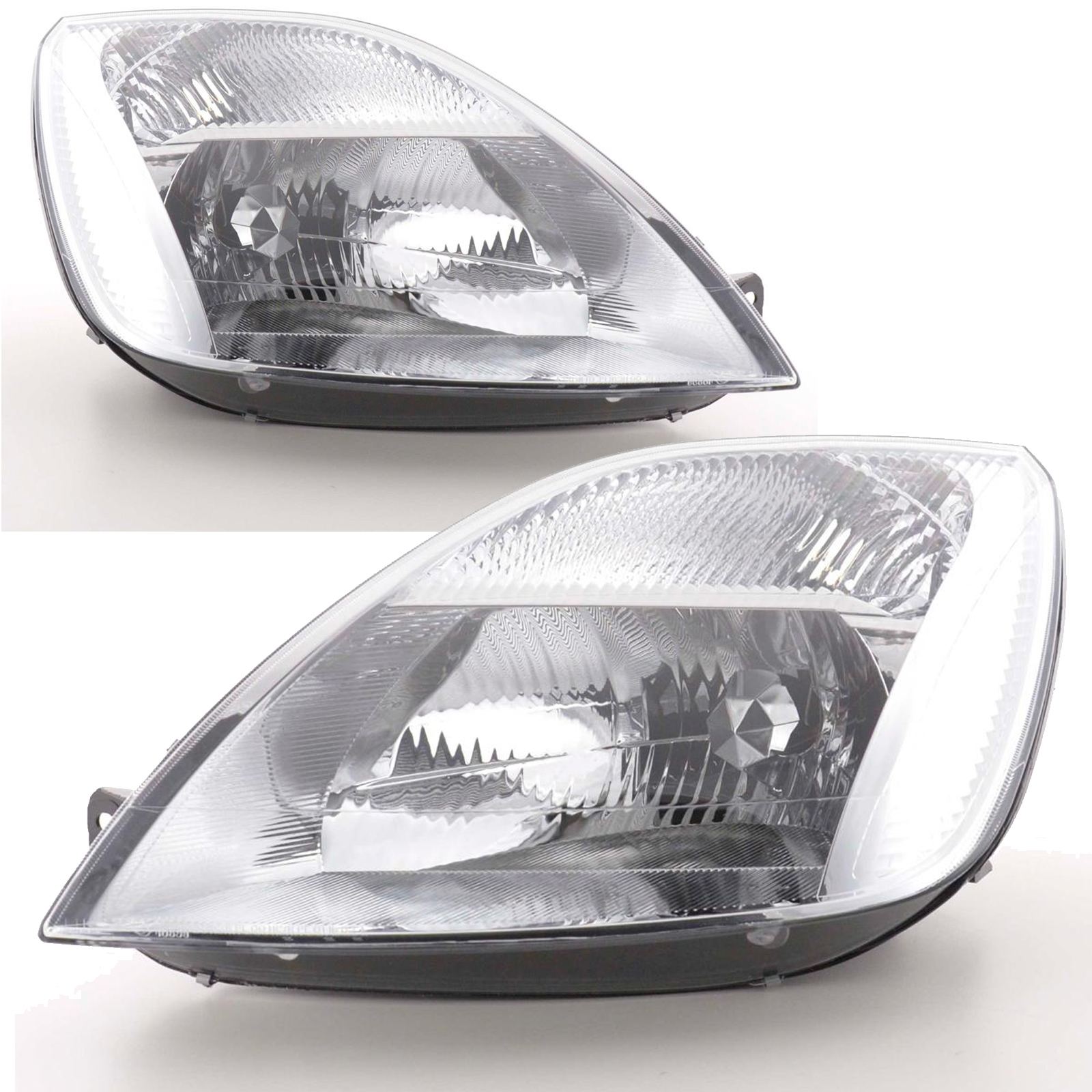 Ford Fiesta Mk6 20022005 Headlights Headlamps 1 Pair O/S And N/S eBay