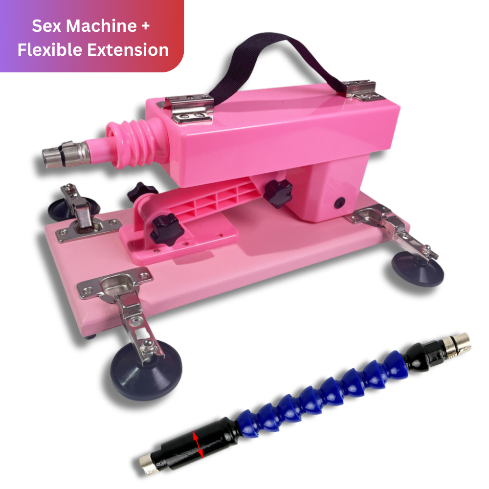 Sex Machine Gun Pink Thrusting Sex Toy Portable Vibrator Attachments UK Plug - Picture 8 of 17
