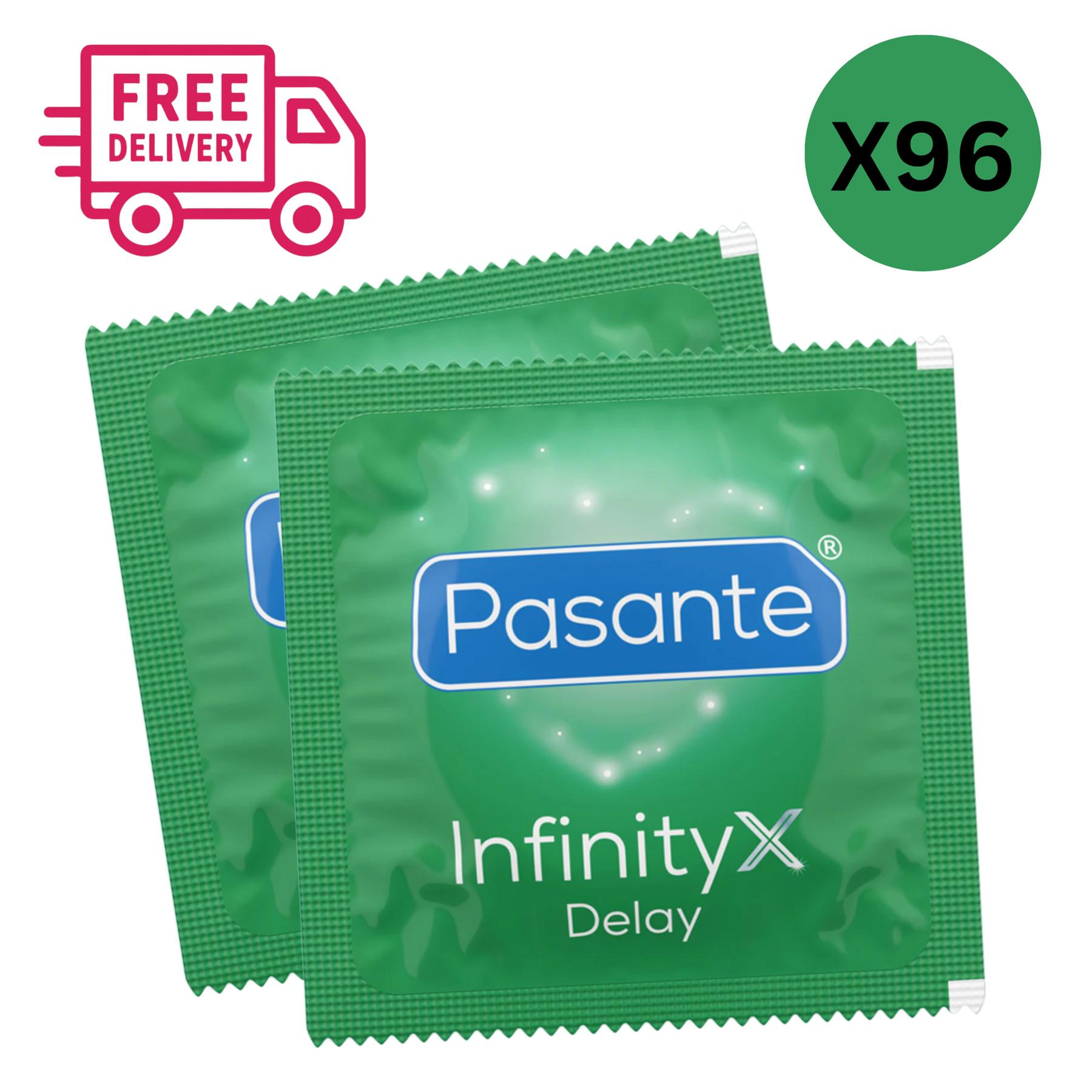 Pasante Condoms Infinity X Delay | Last Longer Climax CE | Vegan Friendly