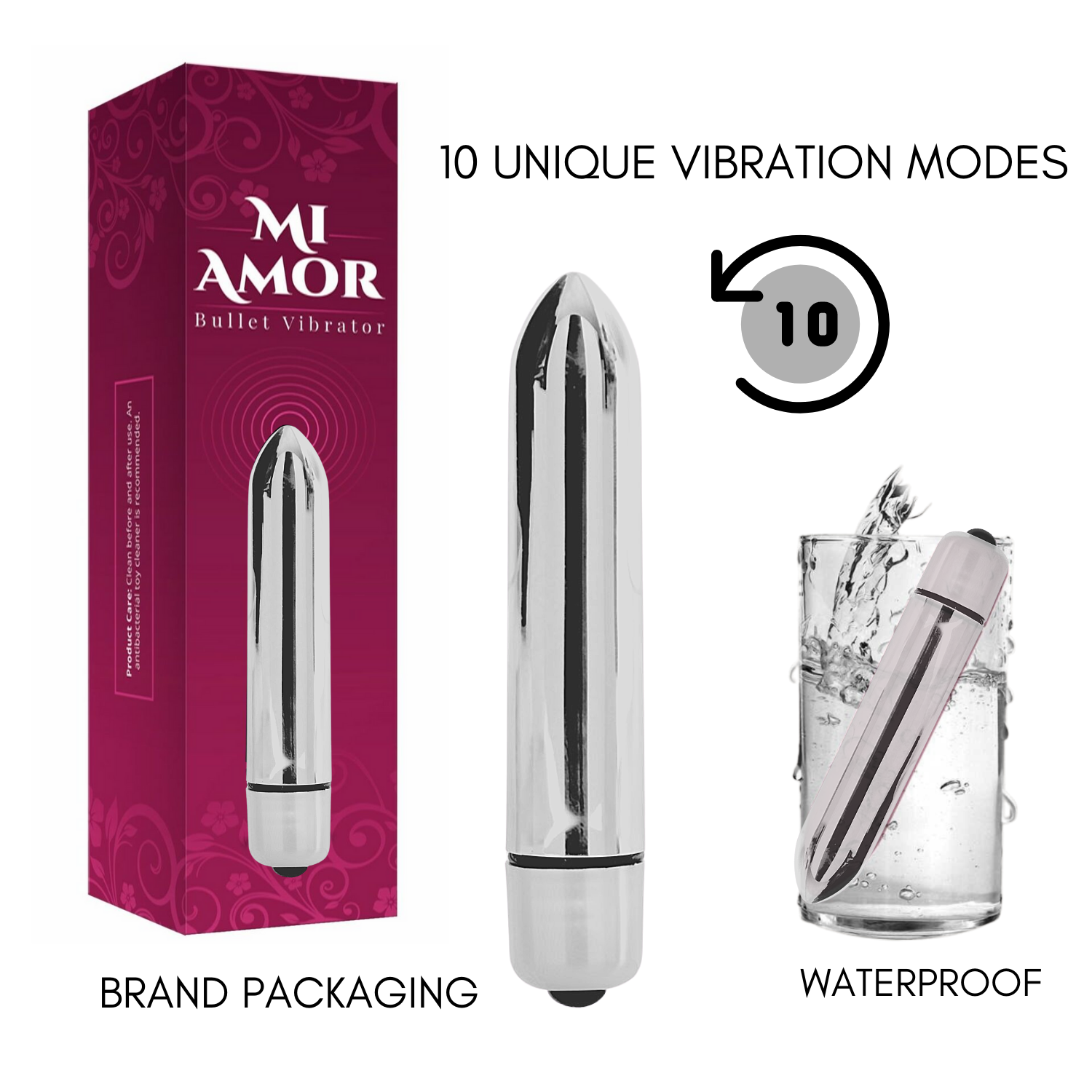 Bullet Vibrator Sex Toy For Women Clitoral Stimulator Battery Included 10 Speed - Picture 5 of 15