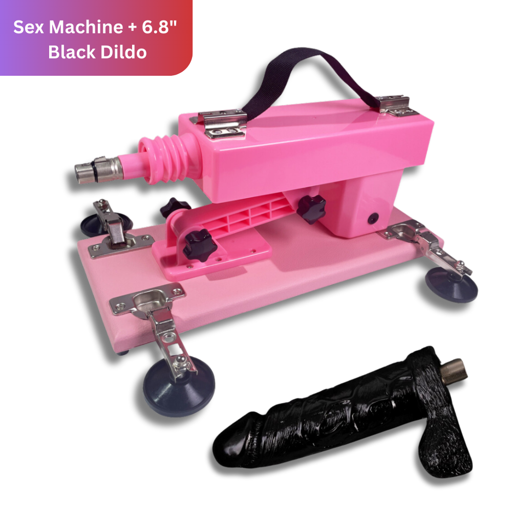 Sex Machine Gun Pink Thrusting Sex Toy Portable Vibrator Attachments UK Plug - Picture 6 of 17