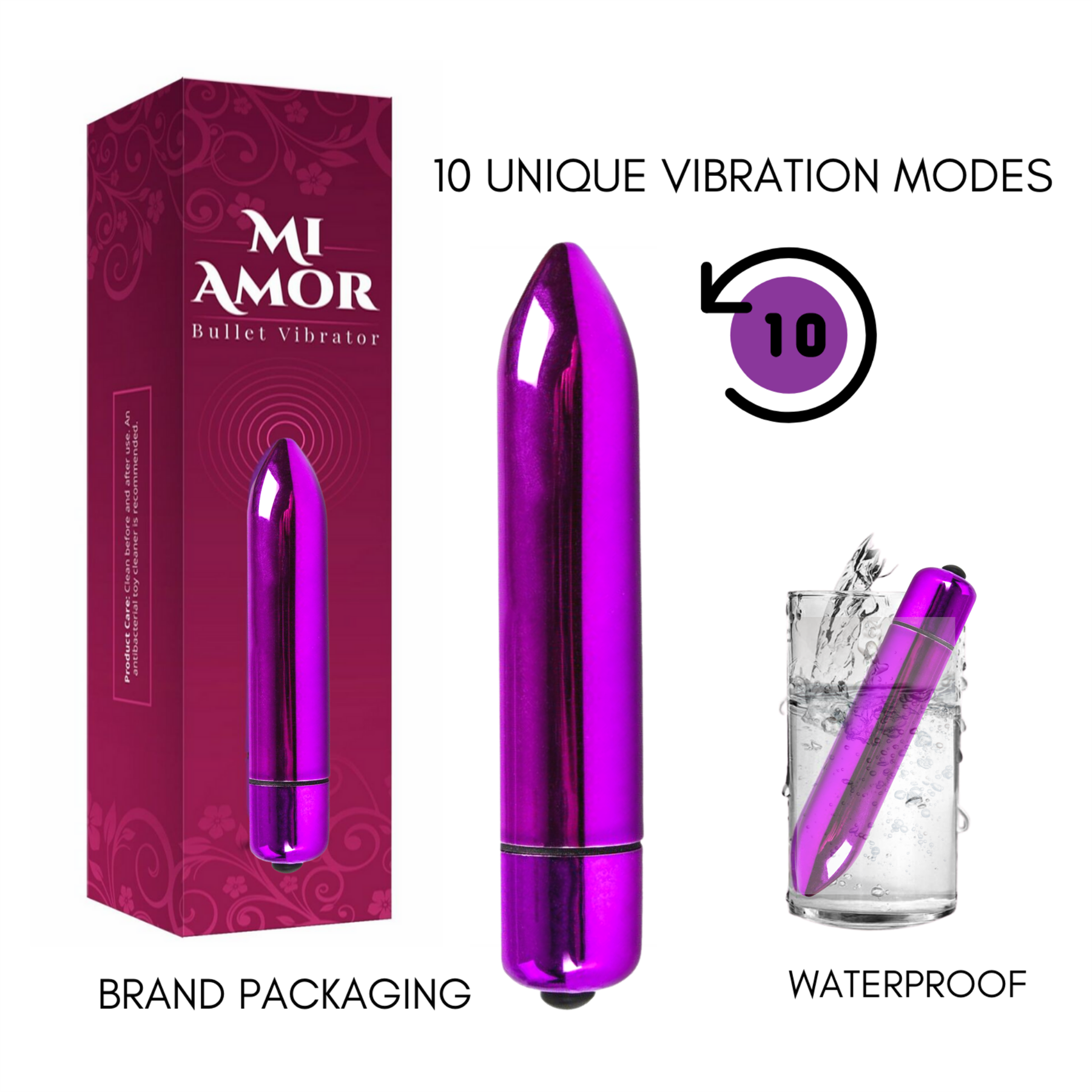 Bullet Vibrator Sex Toy For Women Clitoral Stimulator Battery Included 10 Speed - Picture 14 of 15