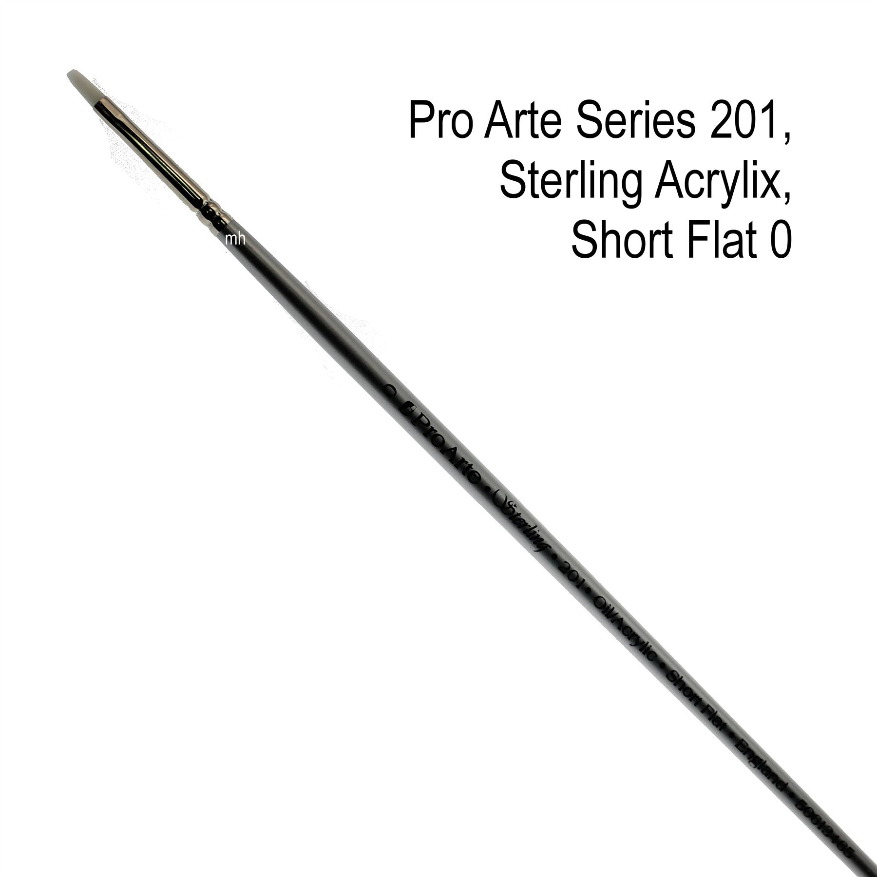 single artists brush Pro Arte Series 201 short flat acrylic oil paint brushes - Picture 4 of 11