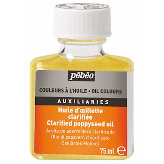 Pebeo clarified poppy seed oil 75ml oil paint artists medium