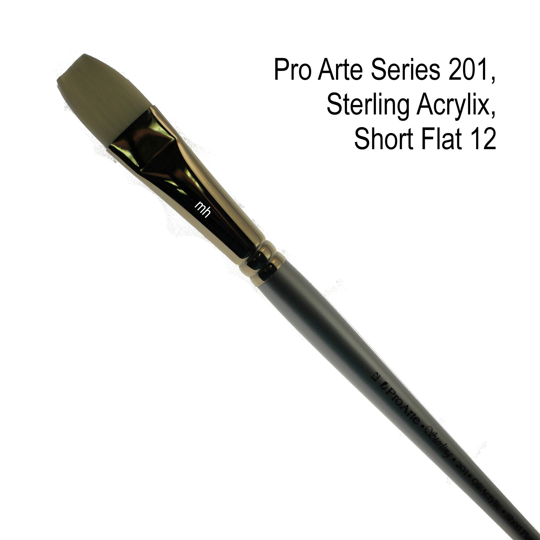 single artists brush Pro Arte Series 201 short flat acrylic oil paint brushes - Picture 11 of 11