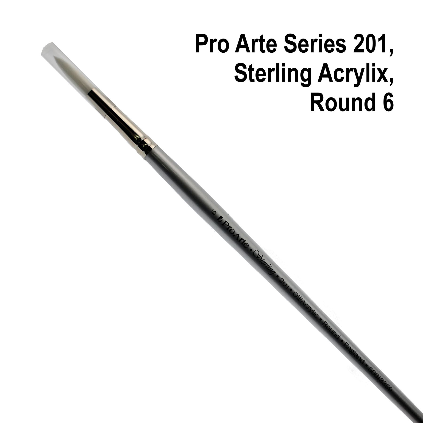 Pro Arte 201 Sterling Acrylix Acrylic Oil Paint Brush single round sizes