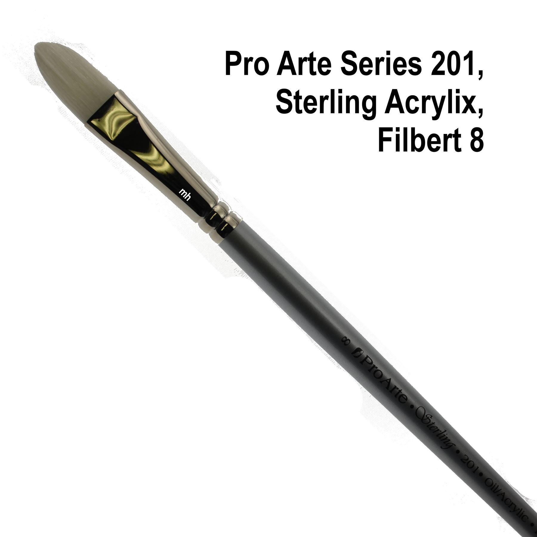 Pro Arte Series 201 Filbert Stirling Brush Tool for Acrylic and Oil Painters - Picture 6 of 8