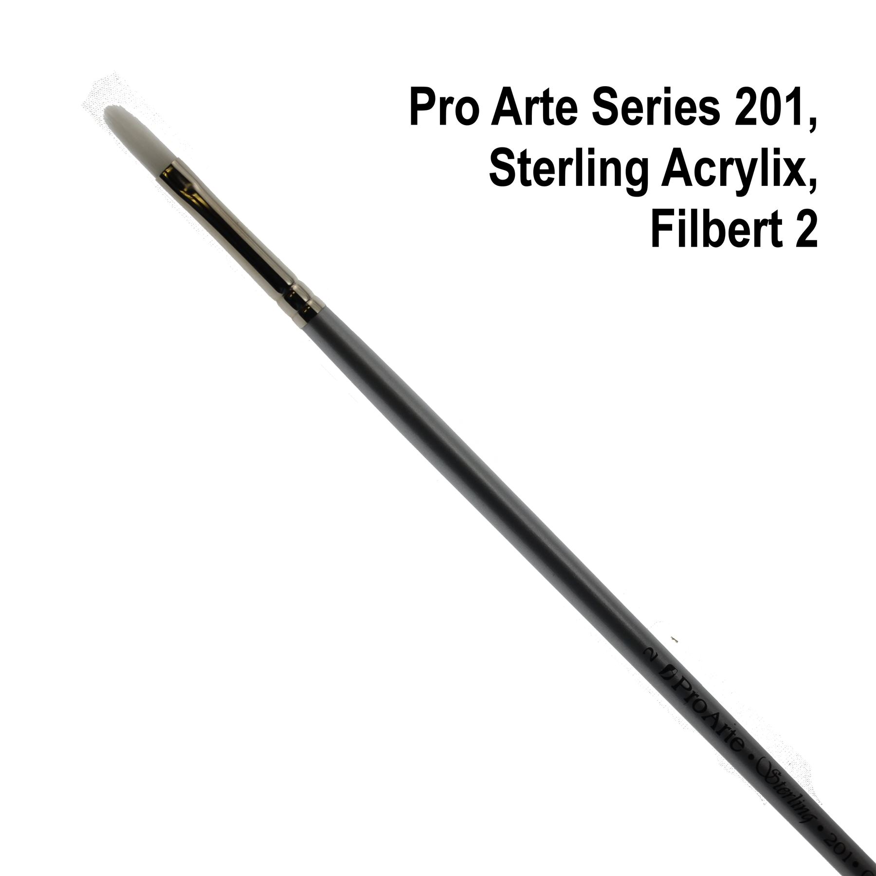Pro Arte Series 201 Filbert Stirling Brush Tool for Acrylic and Oil Painters - Picture 3 of 8