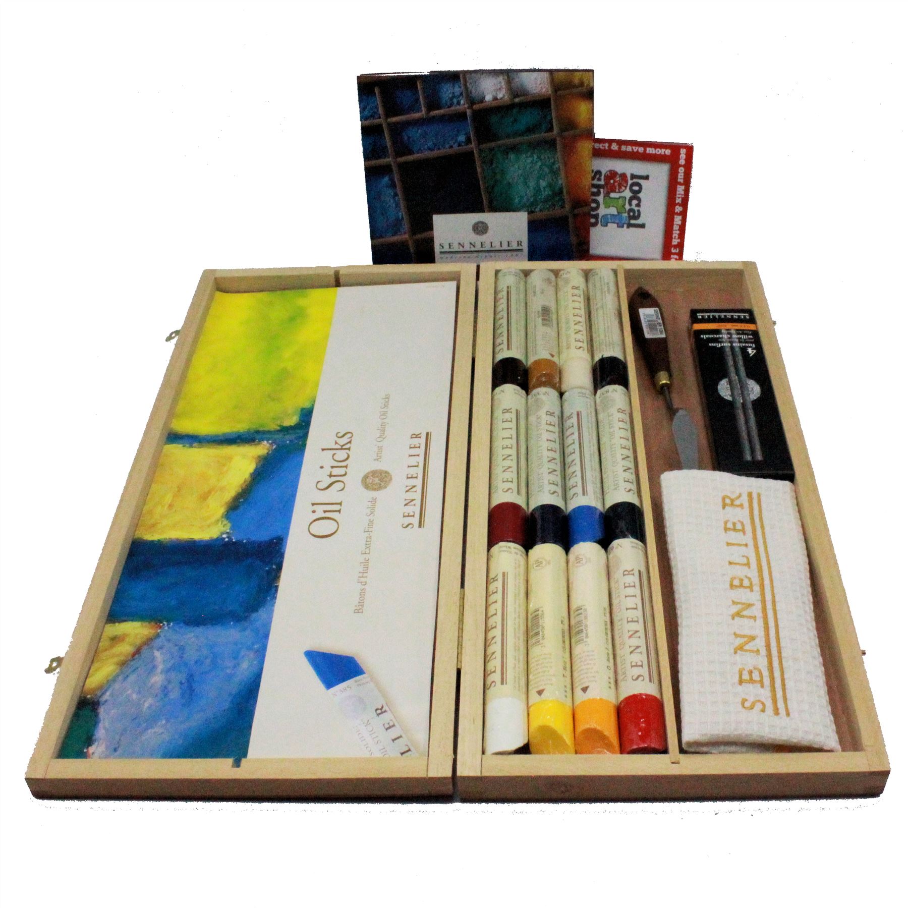 Sennelier Oil Sticks Artists Oil Paint 12 X 38ml Wooden Set
