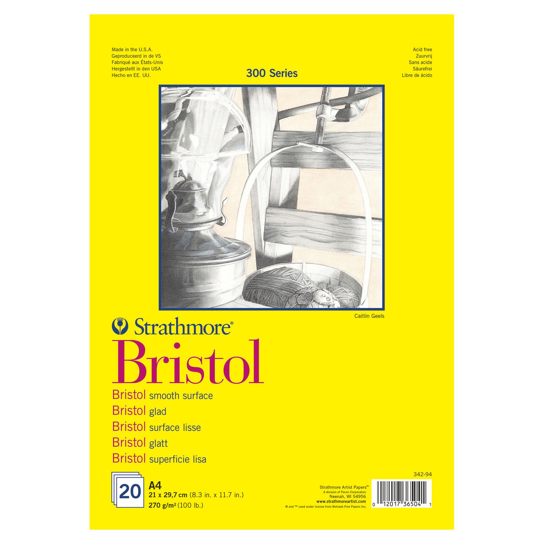 Bristol smoth paper pad A4 20 sheets 270gsm Strathmore 300 drawing eBay