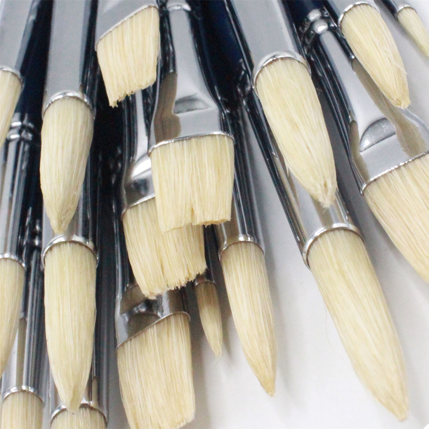 Pro Arte C Hog Hair Brushes – Round & Flat Sets | 4/20/40/100 for Students - Picture 21 of 28