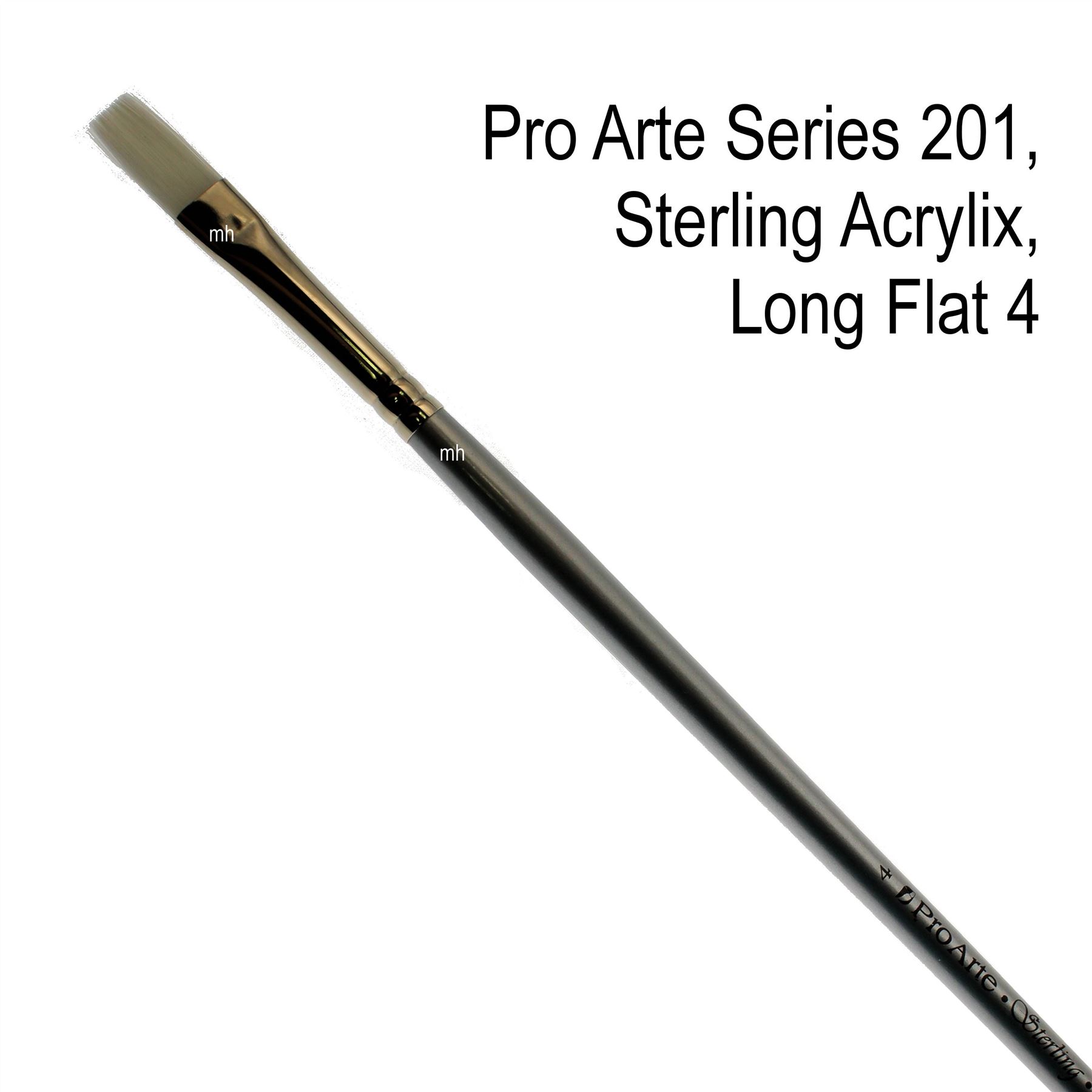 Artists acrylic Oil paint brush single long flat Pro Arte 201 Sterling Acrylix - Picture 8 of 12