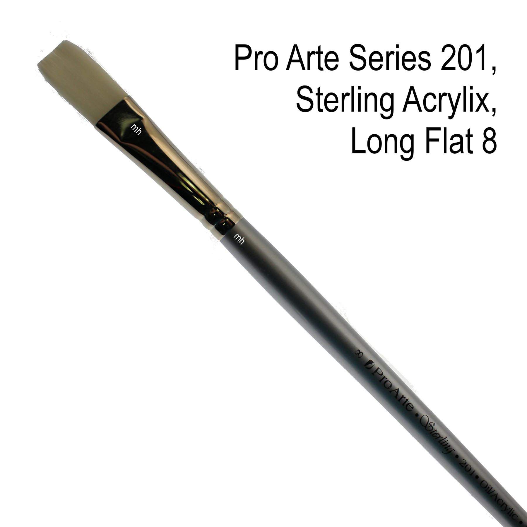 Artists acrylic Oil paint brush single long flat Pro Arte 201 Sterling Acrylix - Picture 10 of 12
