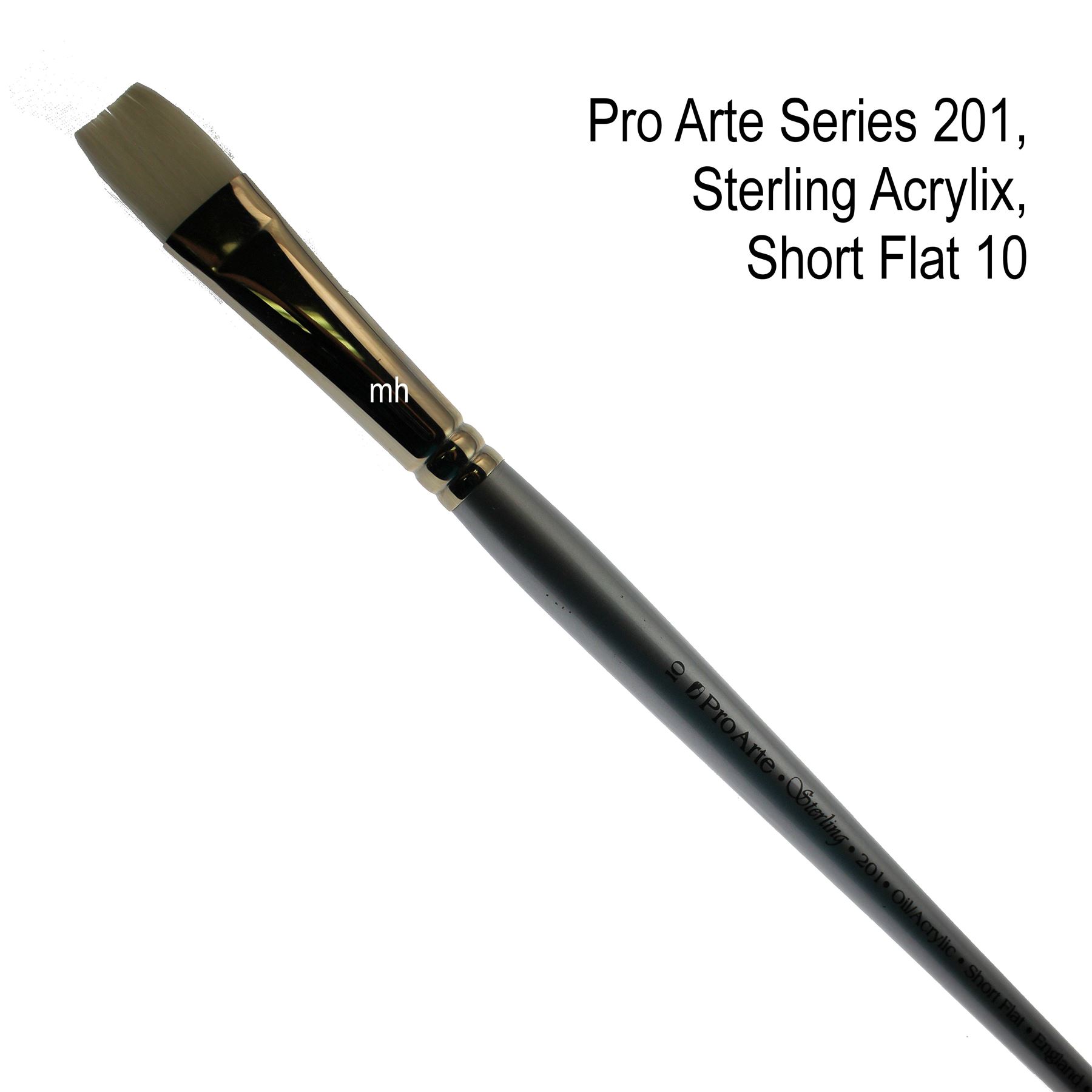 single artists brush Pro Arte Series 201 short flat acrylic oil paint brushes - Picture 10 of 11