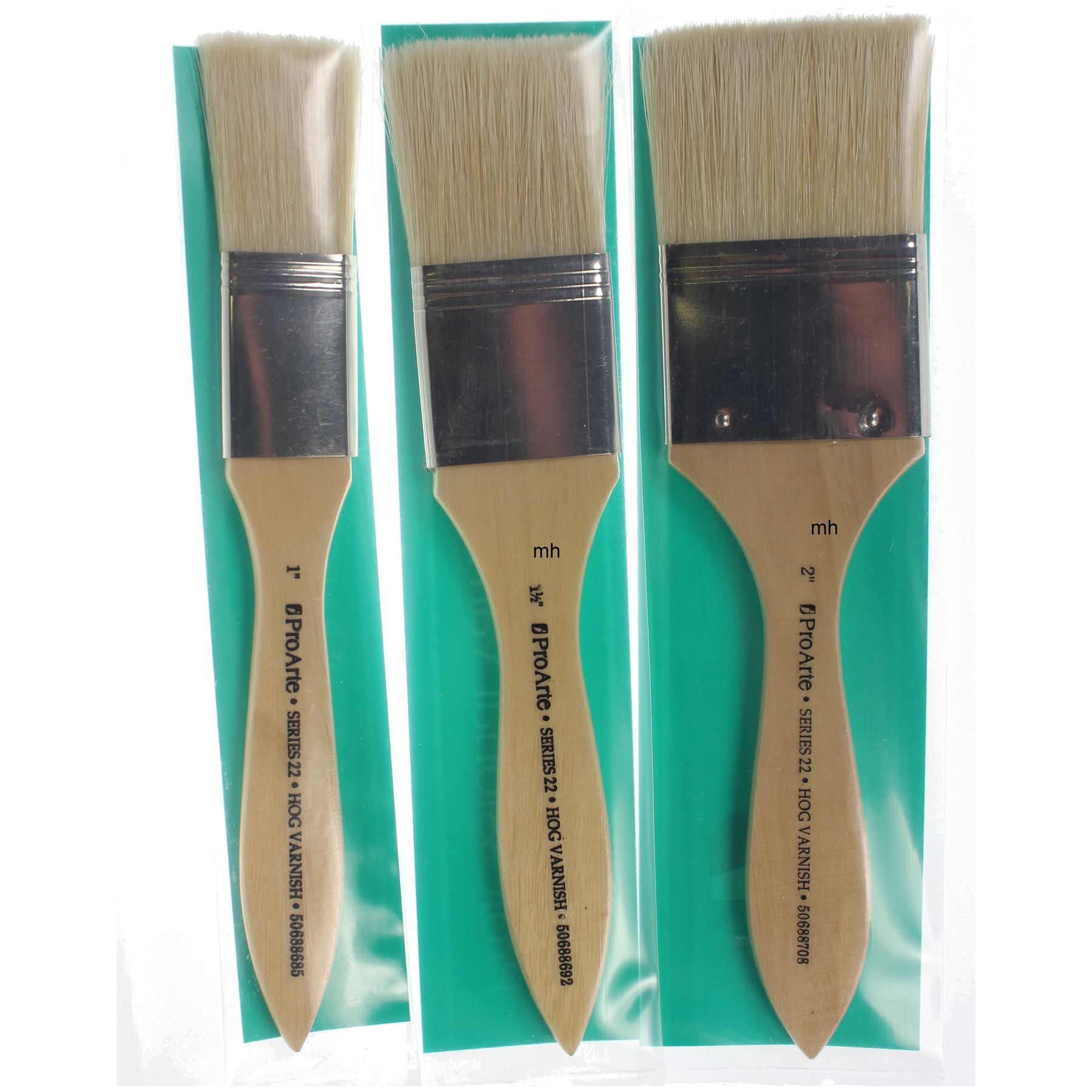 Pro Arte series 22 Single Varnish Brushes 1" 2" artists large brush
