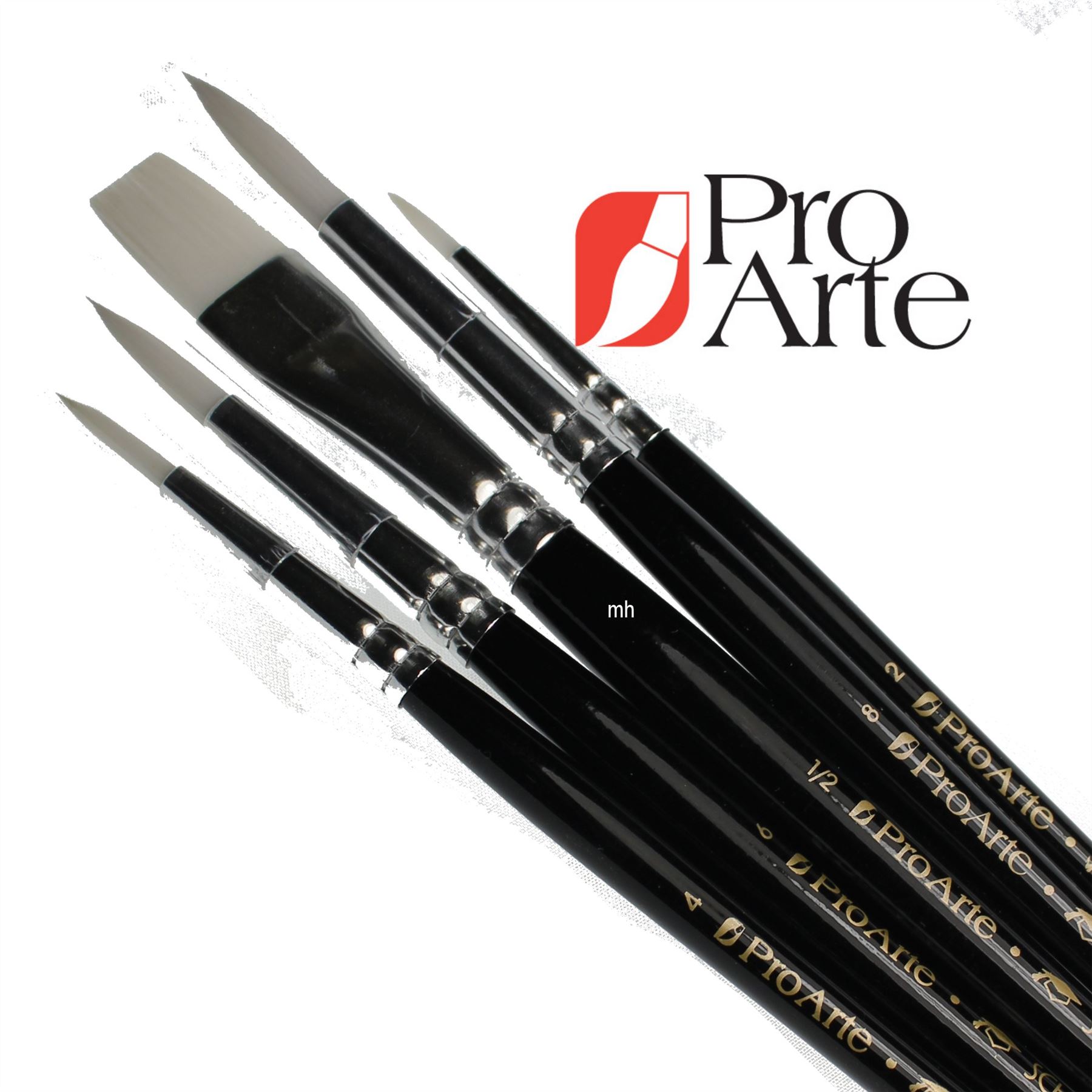 Pro Arte Scholar White Nylon Brush Wallet Set 2 round flat artists