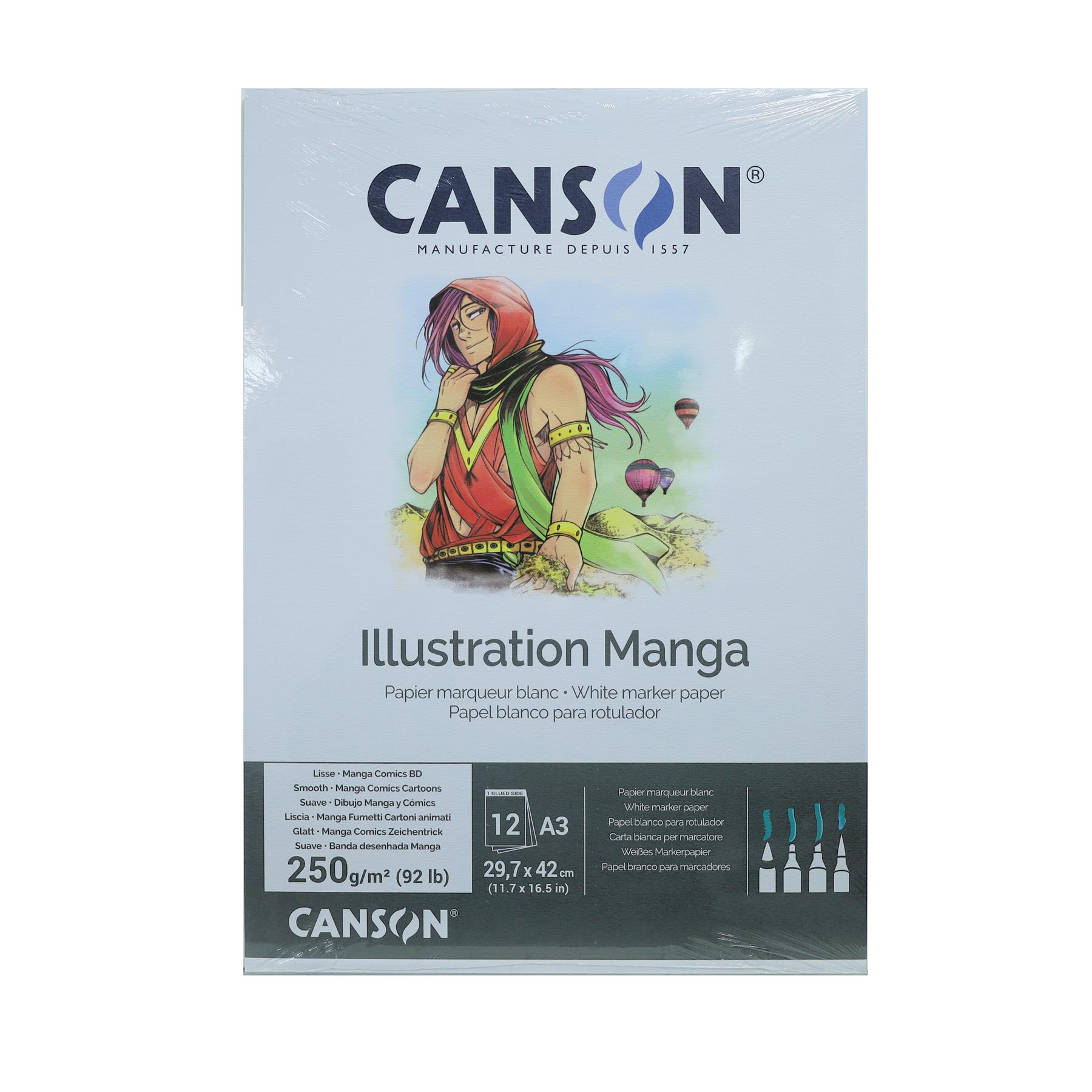 Canson Illustration A4 & A3 250gsm 12 sheet pad BD, Manga, Comics - Picture 4 of 7