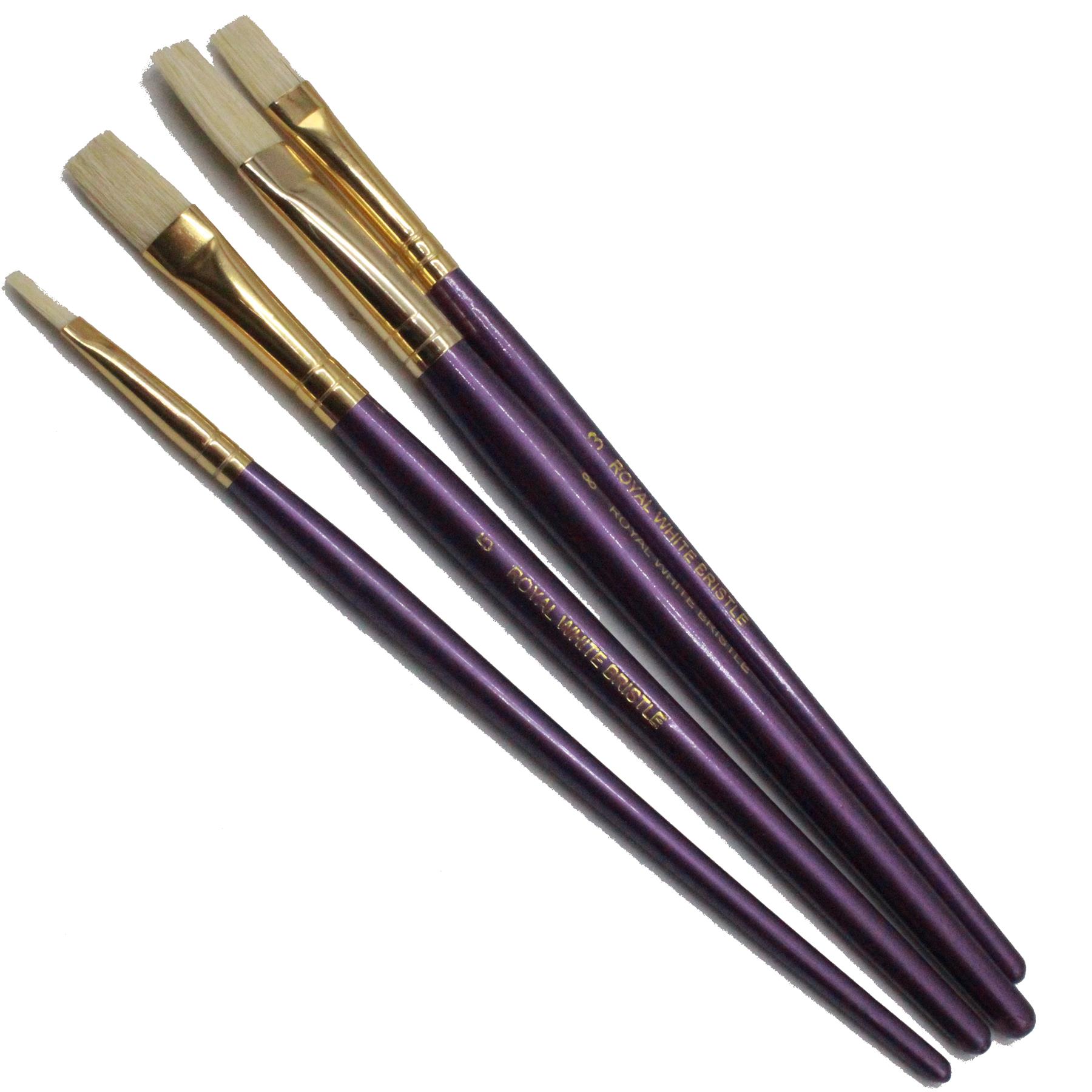 Royal & Langnickel Bristle flat artists brushes oil acrylic paint 4