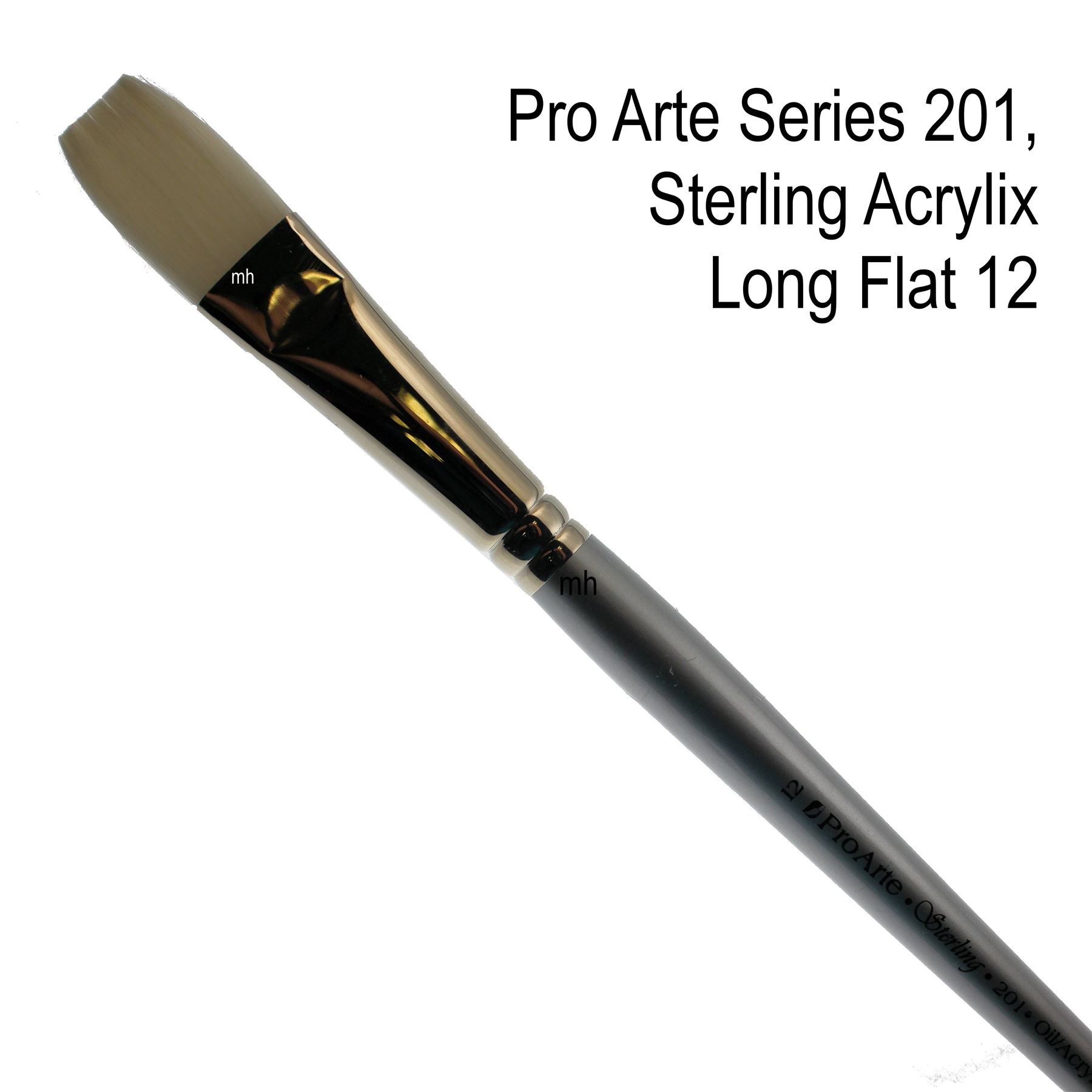 Artists acrylic Oil paint brush single long flat Pro Arte 201 Sterling Acrylix - Picture 12 of 12