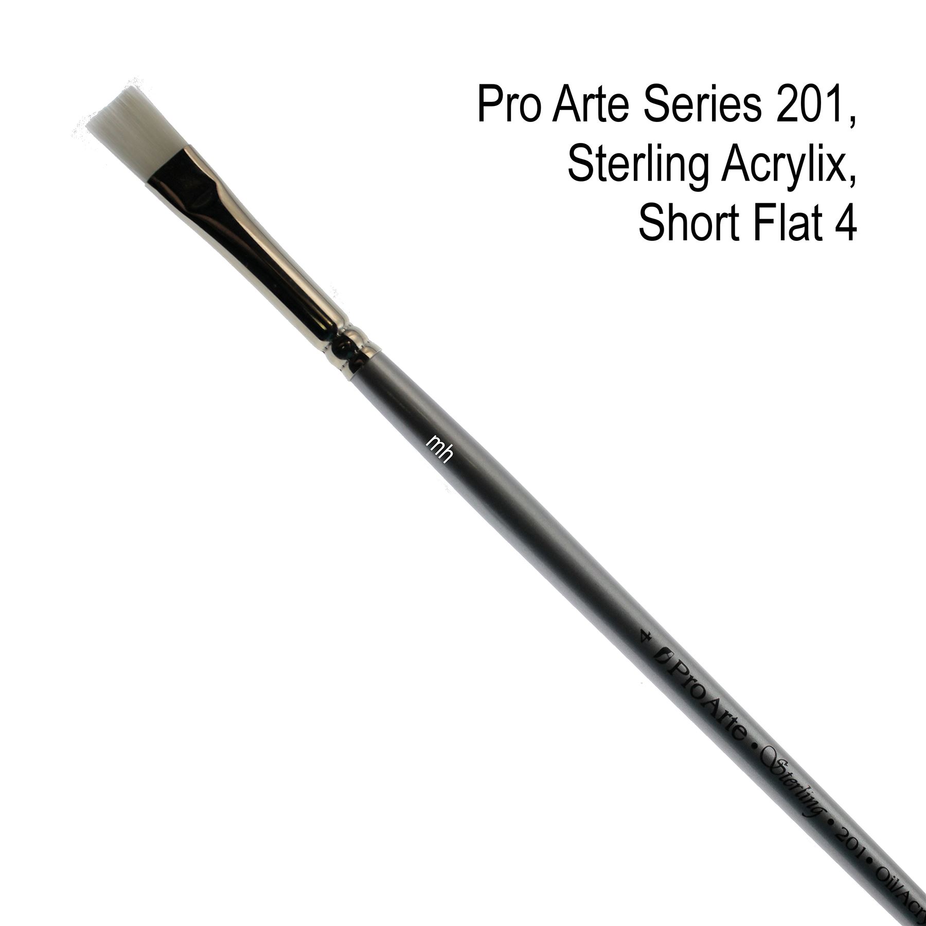single artists brush Pro Arte Series 201 short flat acrylic oil paint brushes - Picture 7 of 11