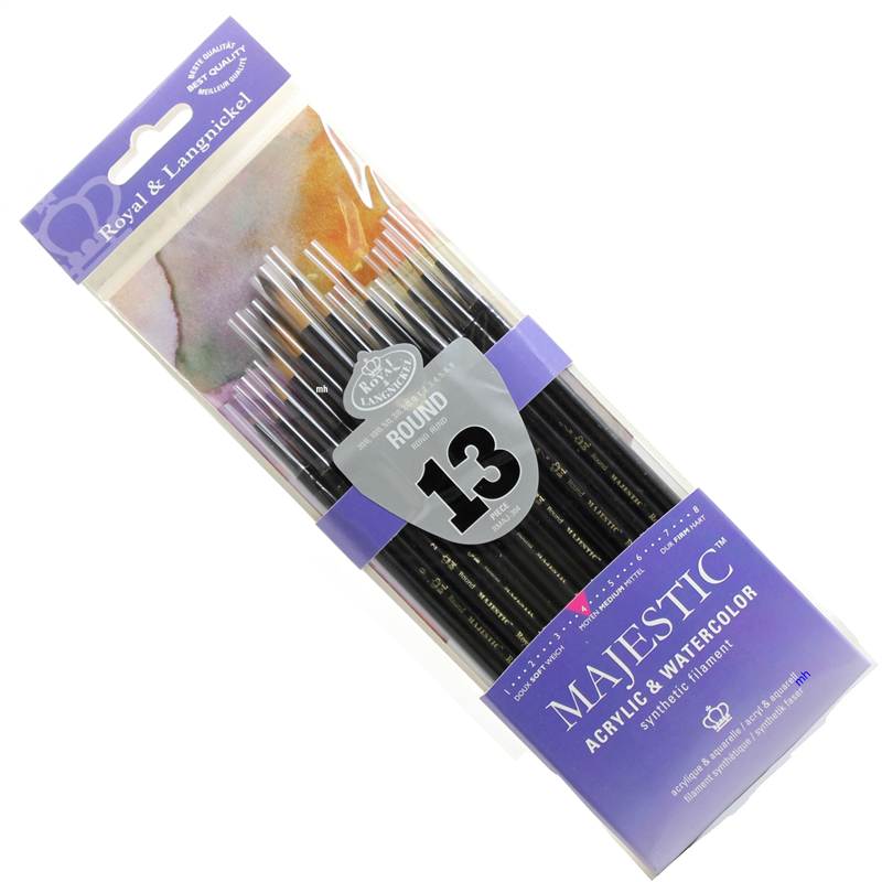 watercolour acrylic artists brushes round flat majestic brush royal langnickel - Picture 8 of 10