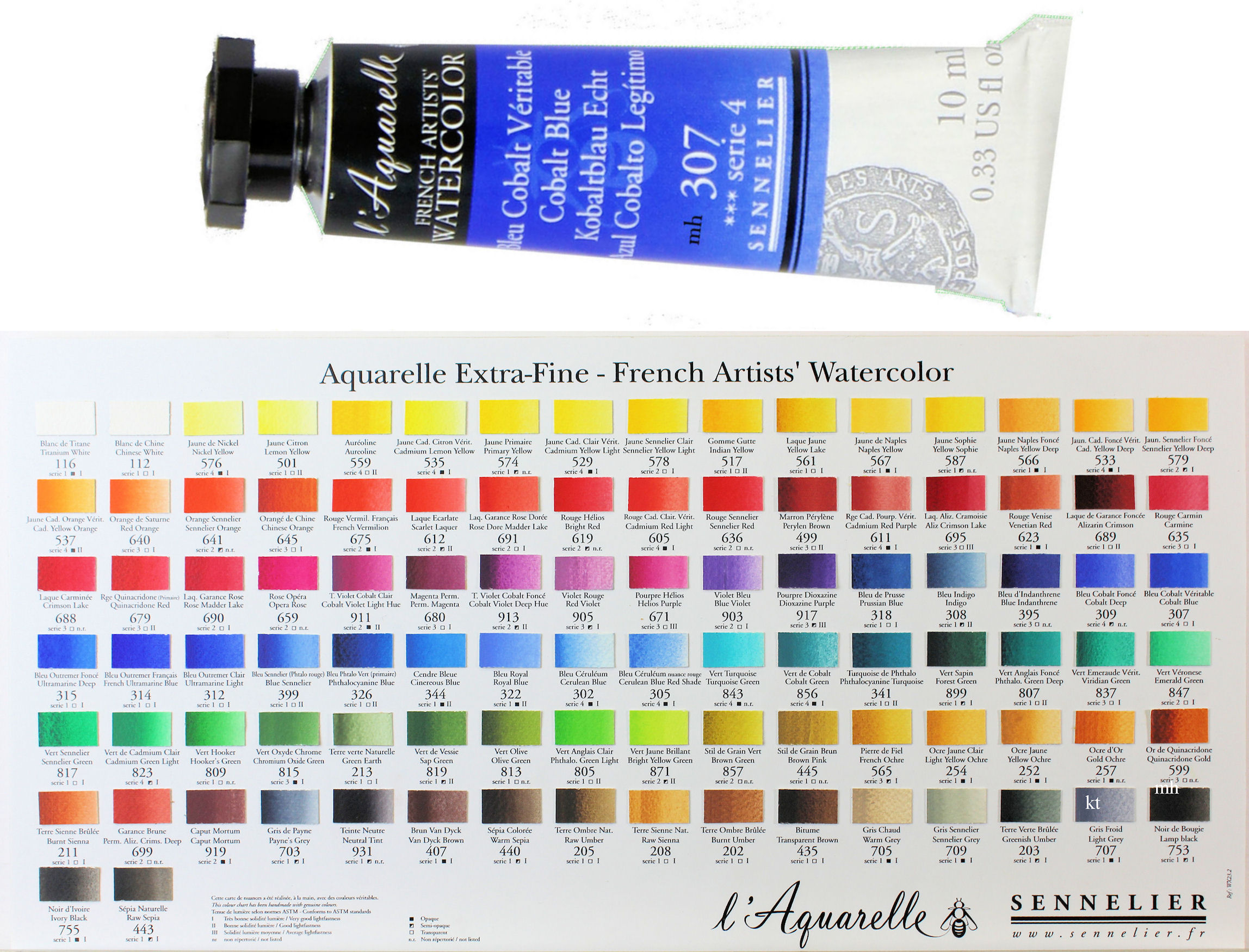 Sennelier l'Aquarelle artist watercolour paints 10ml tube professional