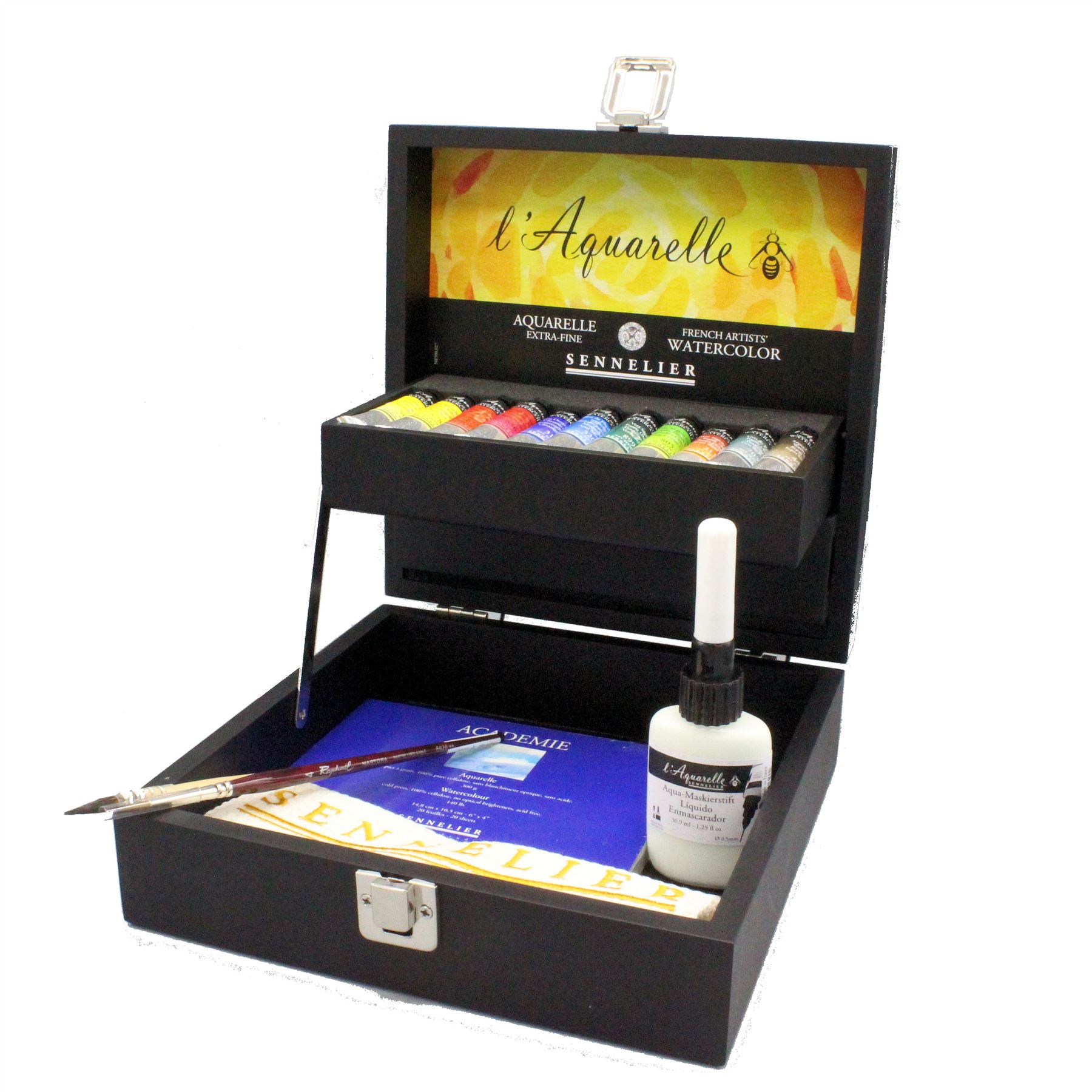 Professional artists watercolour paint tube wooden gift box set