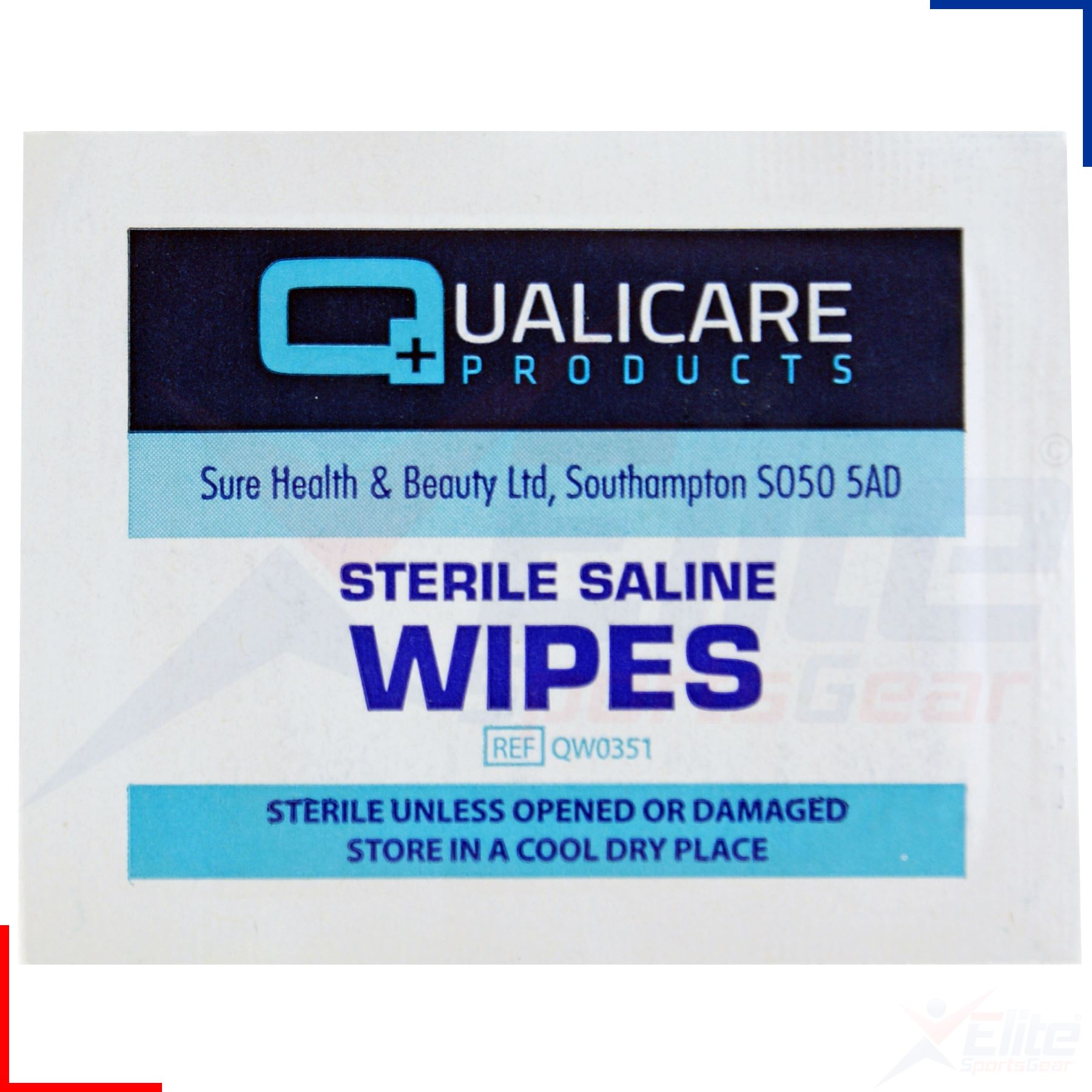 Qualicare Sterile Saline Skin Safe Wound Cleaning First Aid Wet Wipes