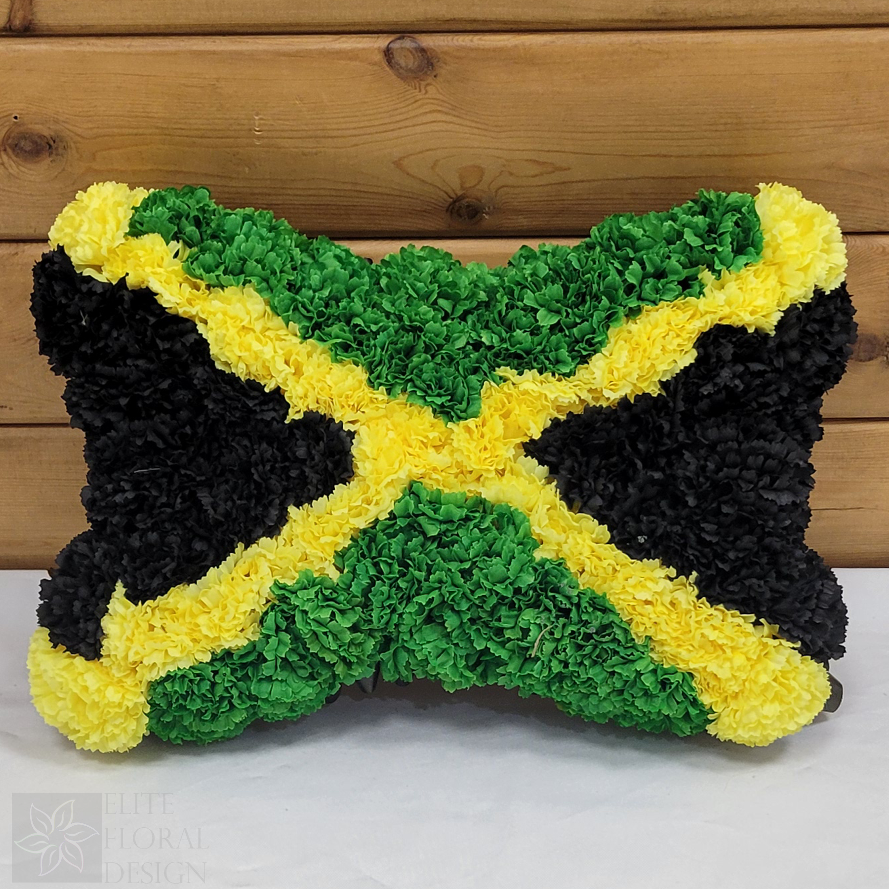 Jamaican Funeral Flowers Artificial Tribute Wreath Memorial Dad Flag Heart