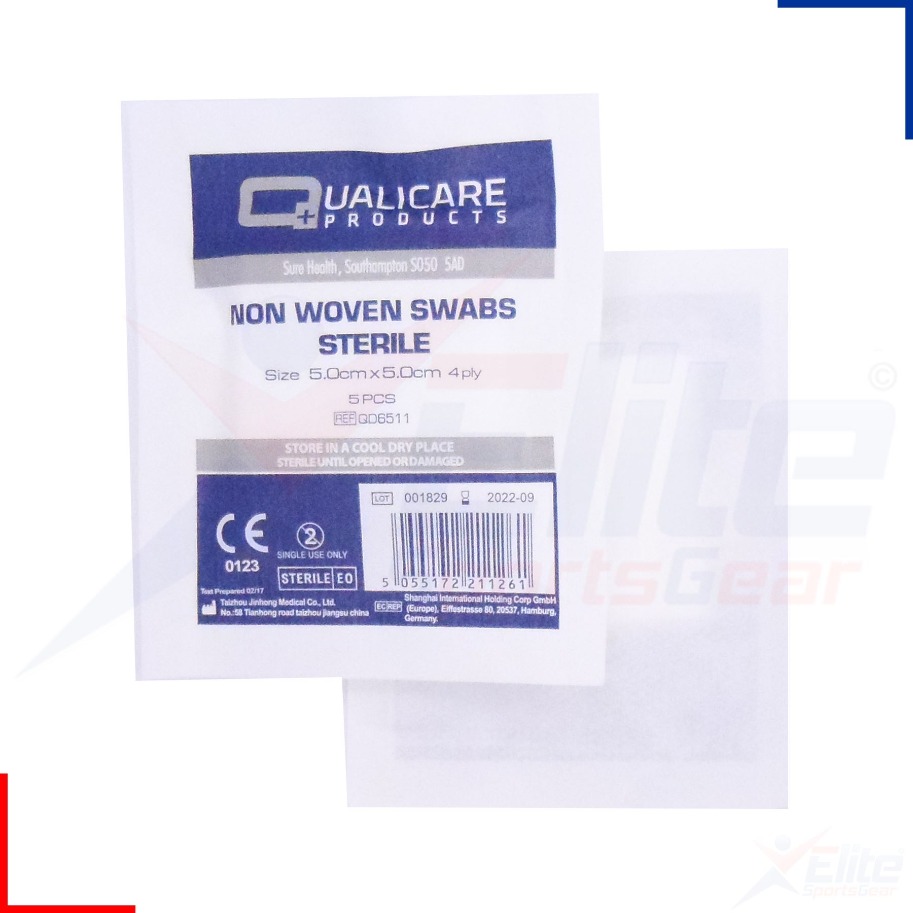 Qualicare Non-Woven Sterile 4PLY Gauze Swabs Medical Absorbent 5cm 7.5cm or 10cm - Picture 2 of 4