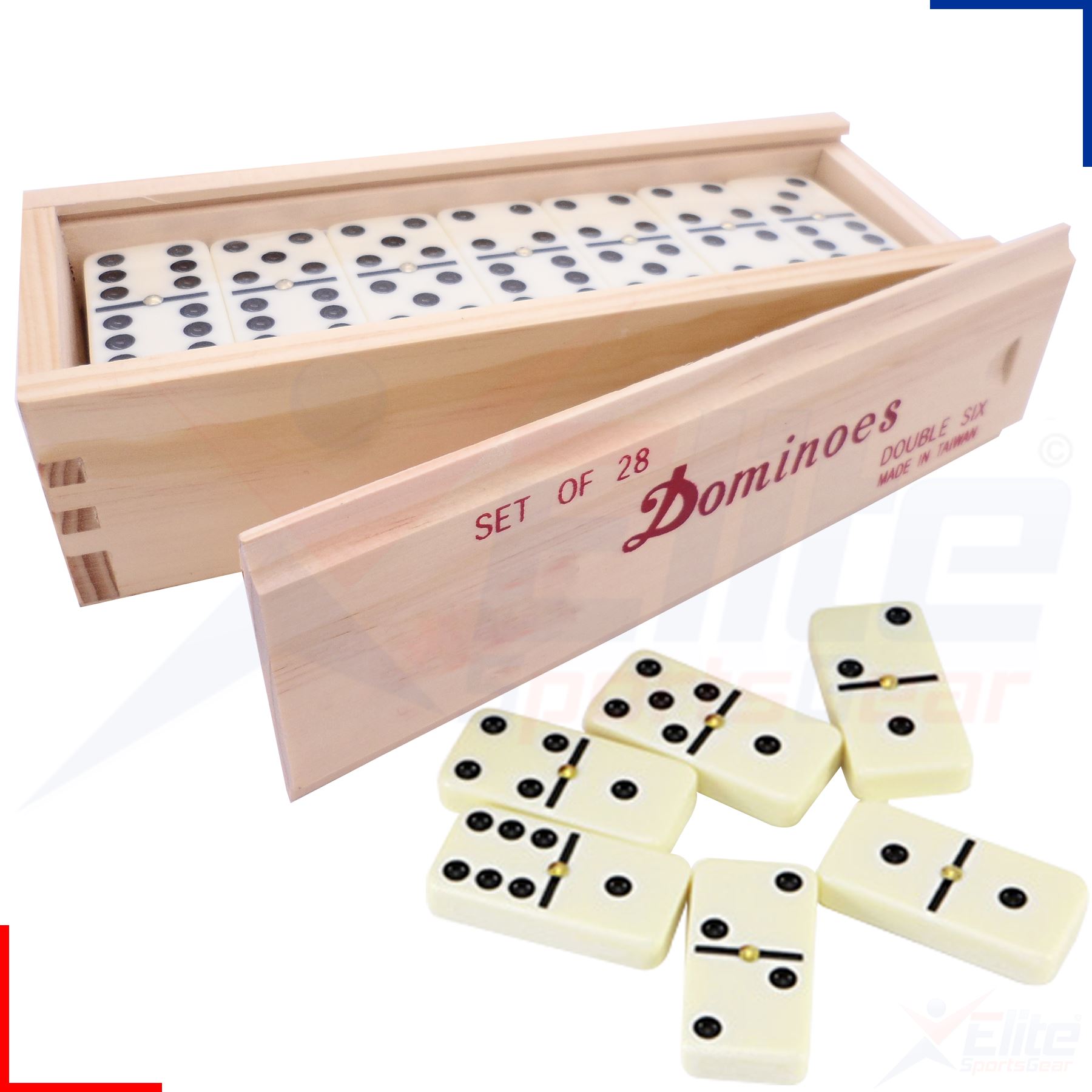 Double 9 dominos AVEC SPINNERS dans boîte en bois