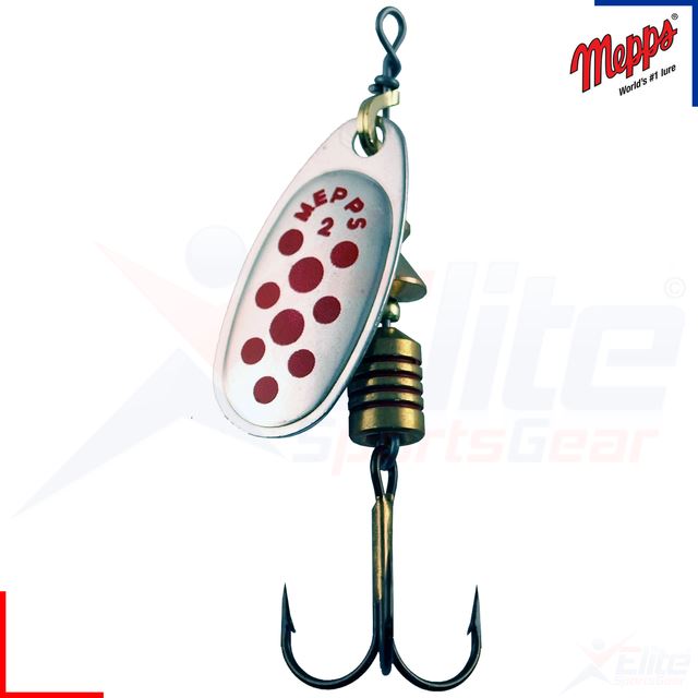 Mepps Comet Decoree Spinner Lures 2g-8g Silver/Gold Blue/Red Dots Fishing Bait - Picture 5 of 5