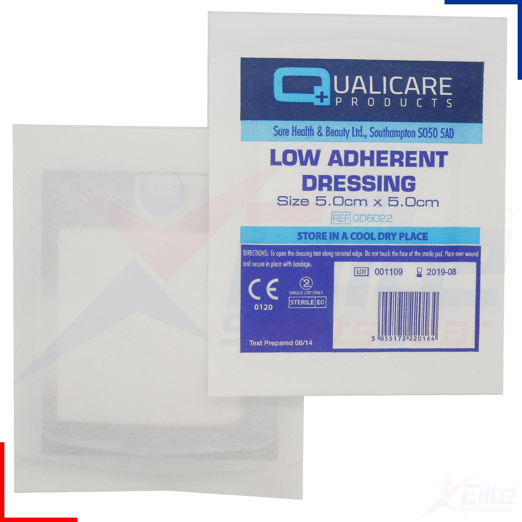 Sterile Low Adherent Dressing Pad Patch First Aid Cut Wound 5cm, 7