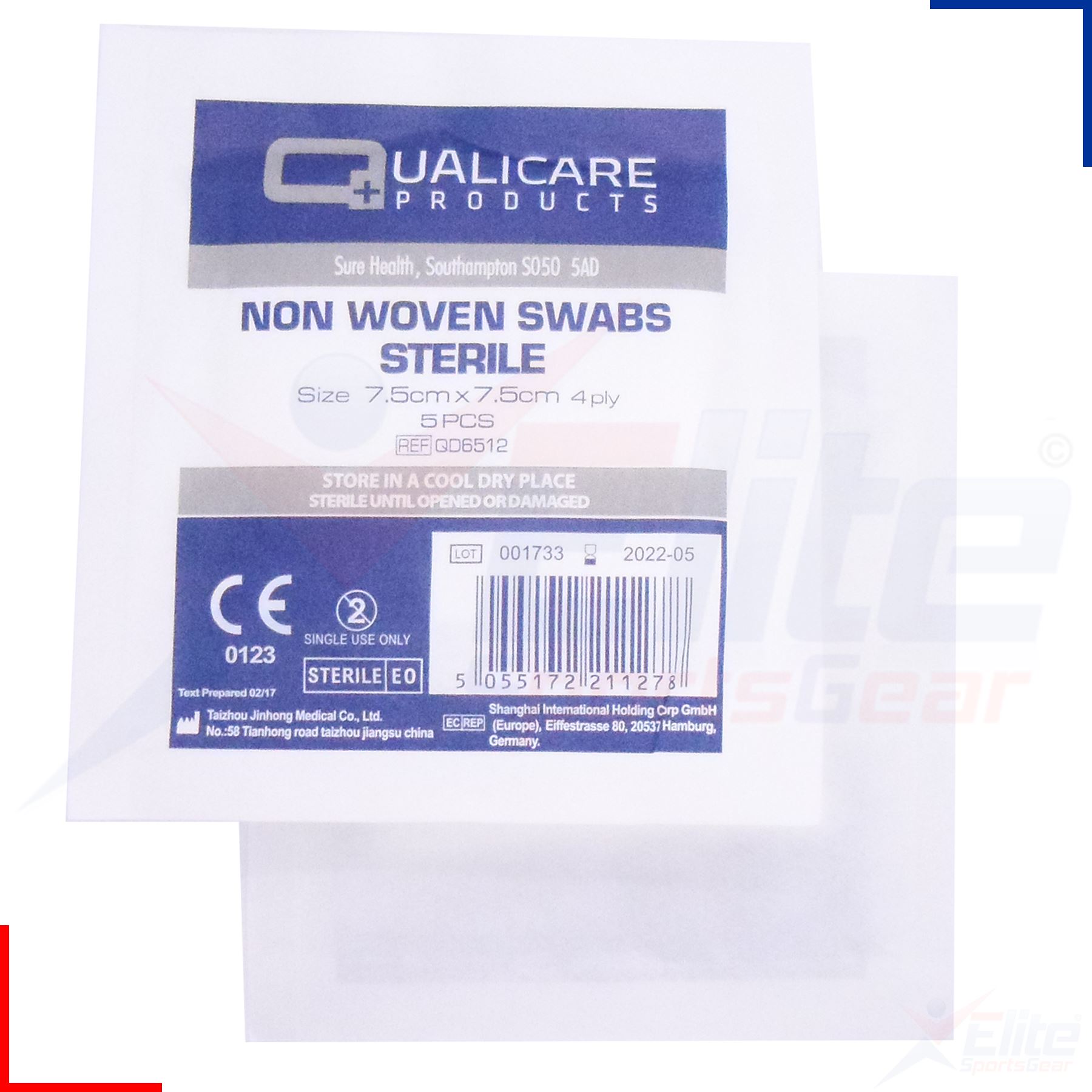 Qualicare Non-Woven Sterile 4PLY Gauze Swabs Medical Absorbent 5cm 7.5cm or 10cm - Picture 3 of 4