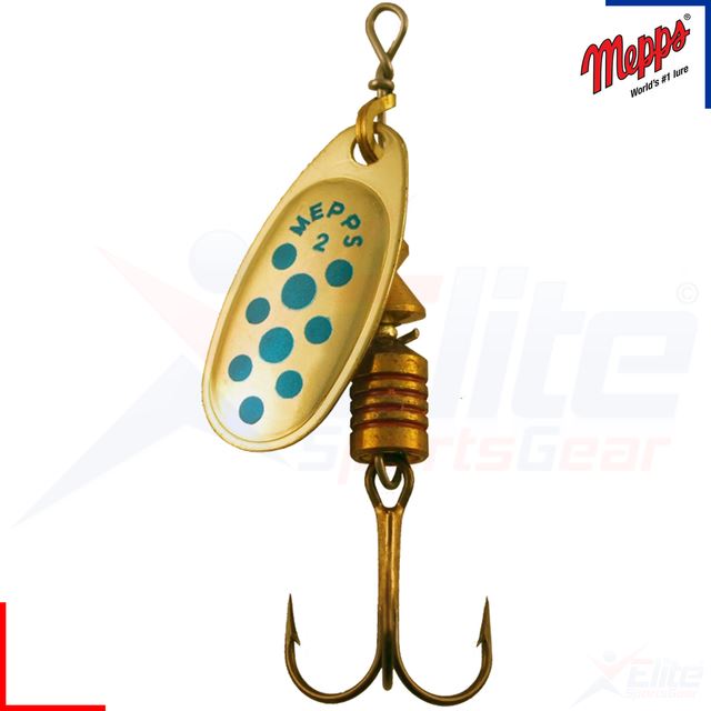Mepps Comet Decoree Spinner Lures 2g-8g Silver/Gold Blue/Red Dots Fishing Bait - Picture 2 of 5