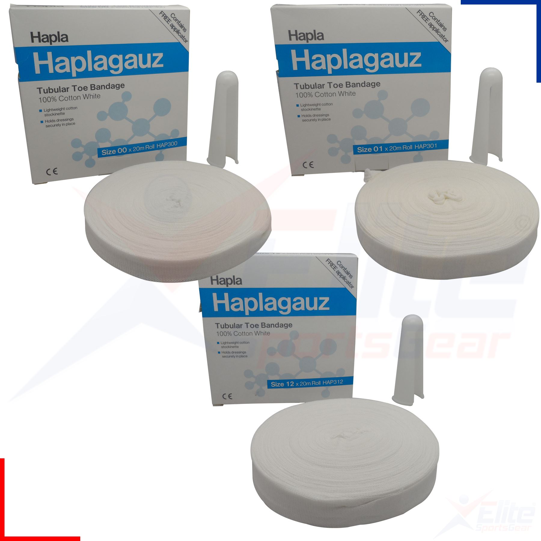 Haplagauz Tubular Bandage Finger Toes Including Applicator 20M Size 00