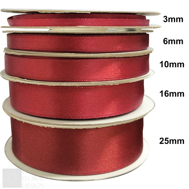 Satin Ribbon Reels Rolls Double Sided Face 25 Metre Plain Width 3mm - 25mm Craft - Picture 8 of 22
