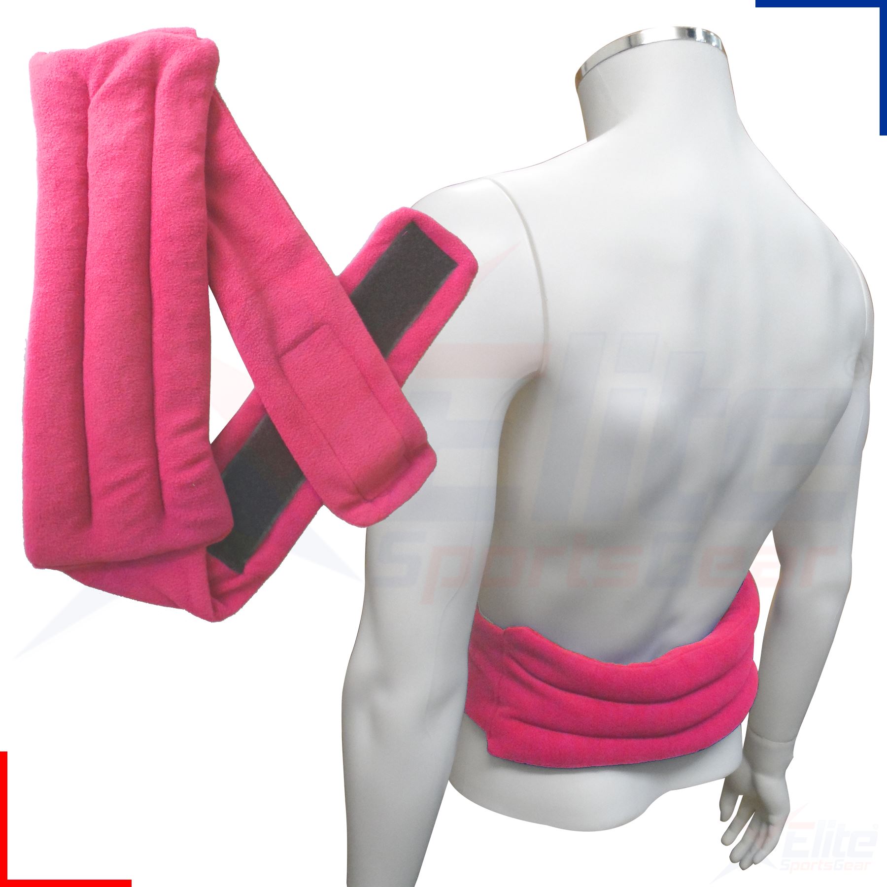 Hot or Cold Back Fleece Wheat Heat Pack Bag Hook Loop Waist Belt Muscle