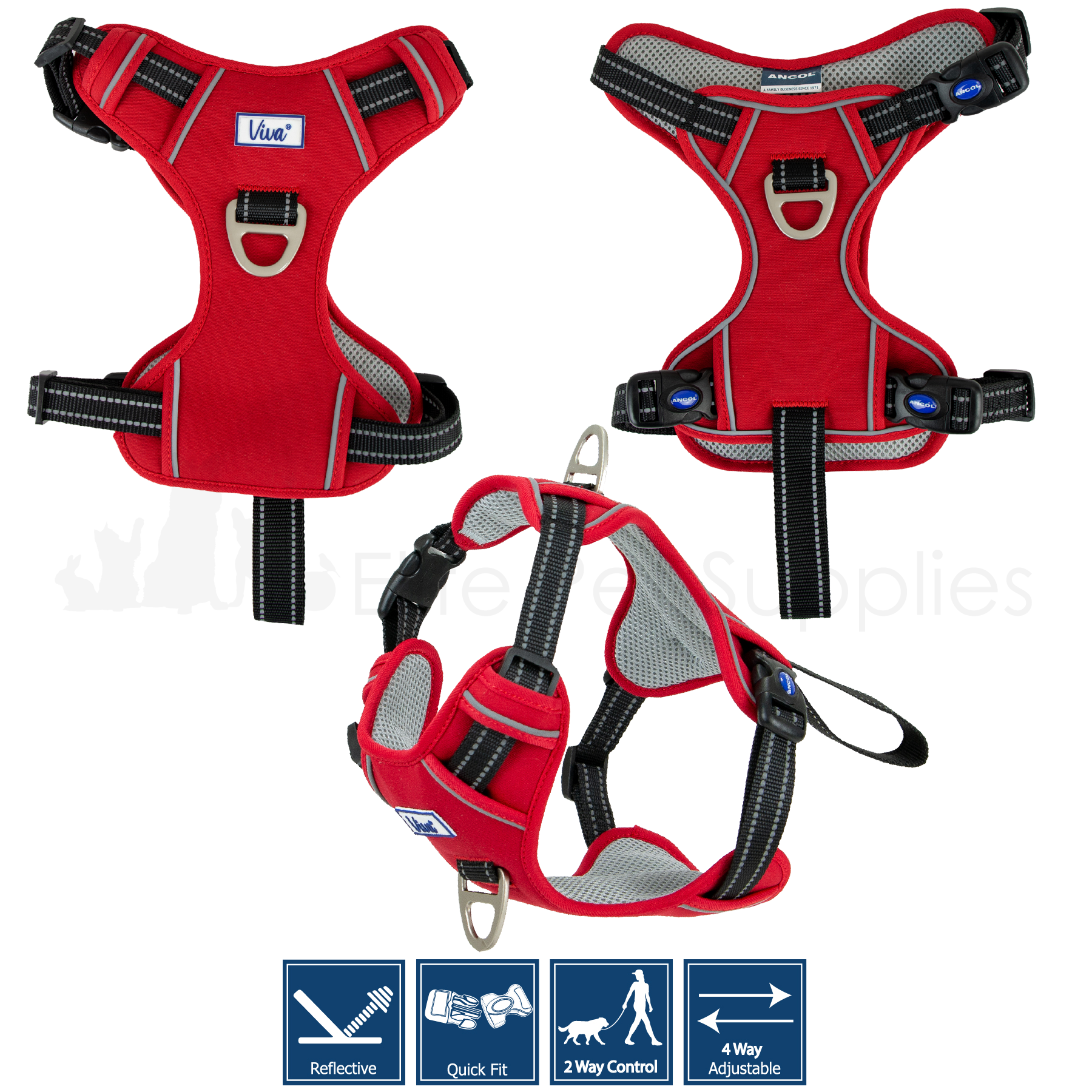 Ancol Dog Travel Car Walking Harness Padded Seat belt Clip Lead Safety - Picture 12 of 17