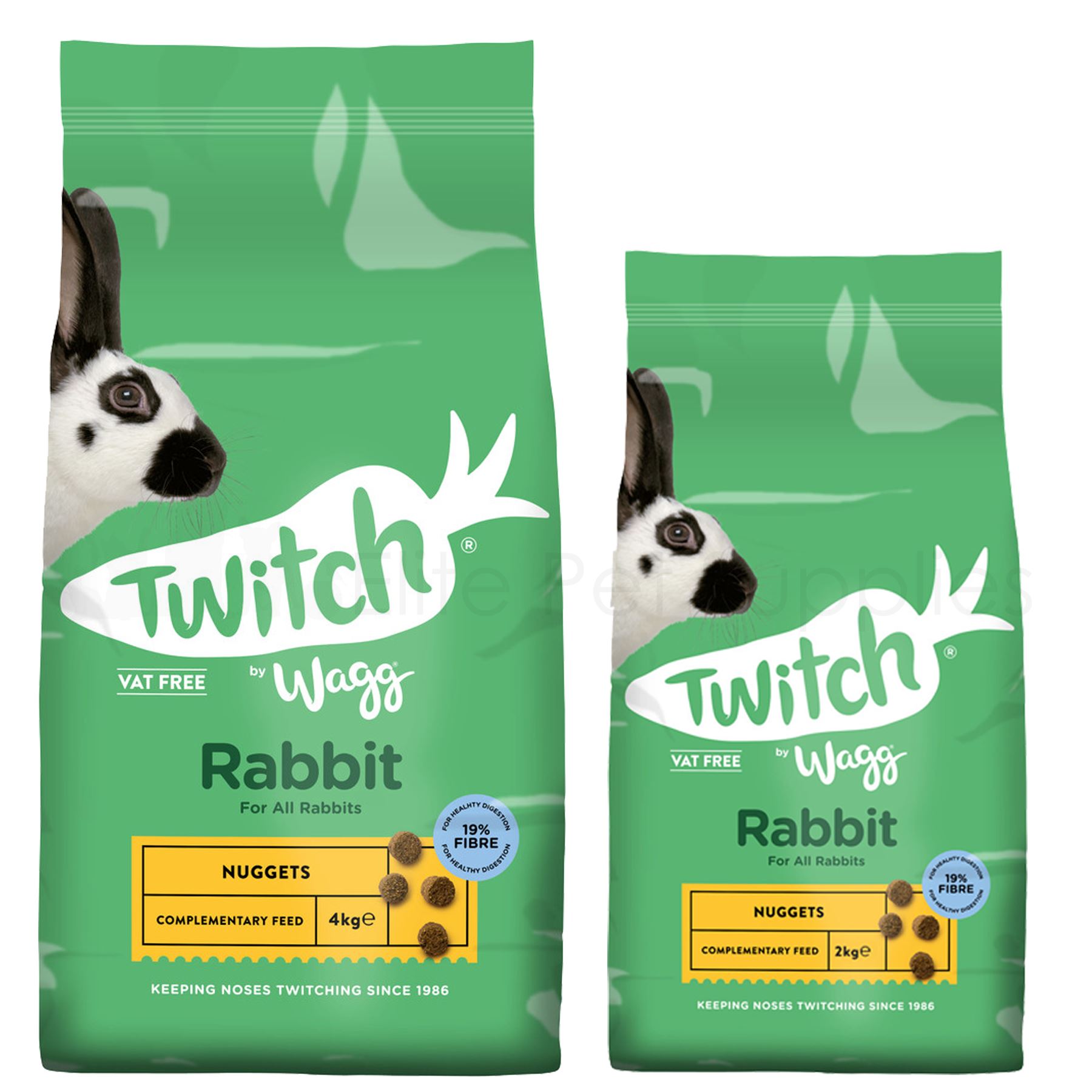 Twitch Rabbit Nuggets Wagg Pet Food Feed Animal Pellets 2kg 4kg or 10kg