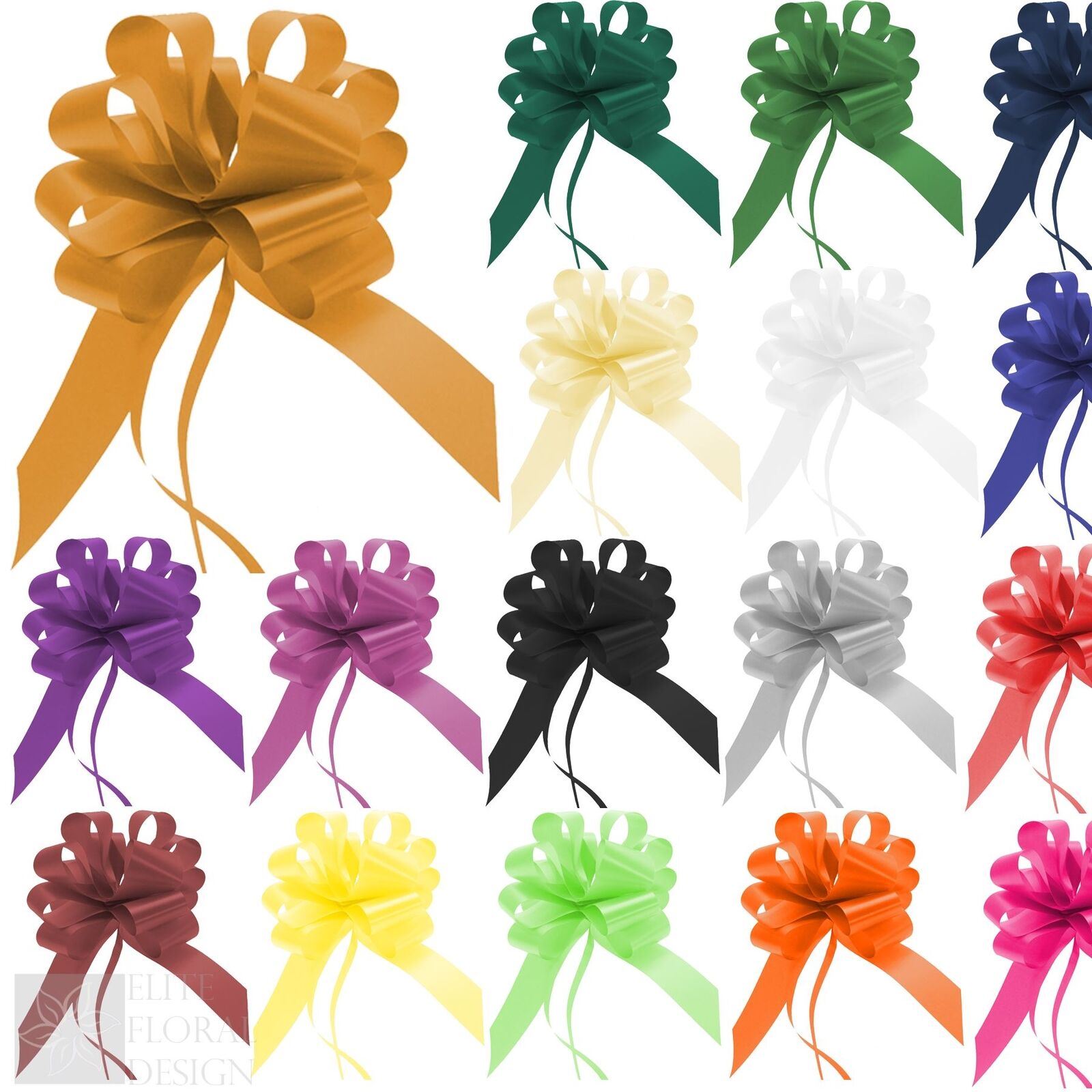 Large Pull Bows 50mm Wedding Car Gift Wrap Party Florist Poly Ribbon eBay