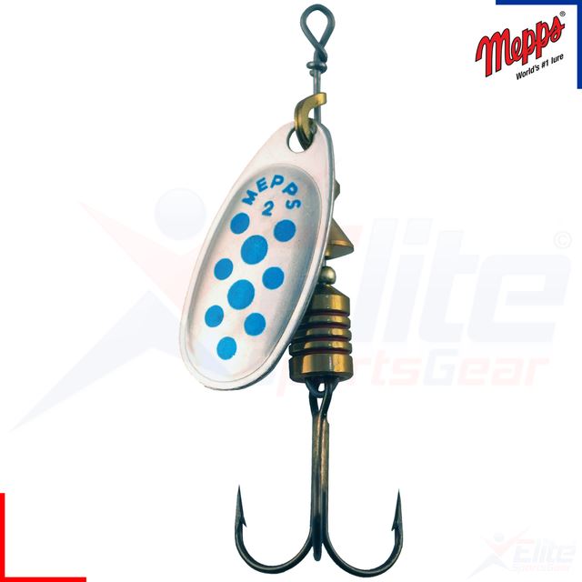 Mepps Comet Decoree Spinner Lures 2g-8g Silver/Gold Blue/Red Dots Fishing Bait - Picture 4 of 5