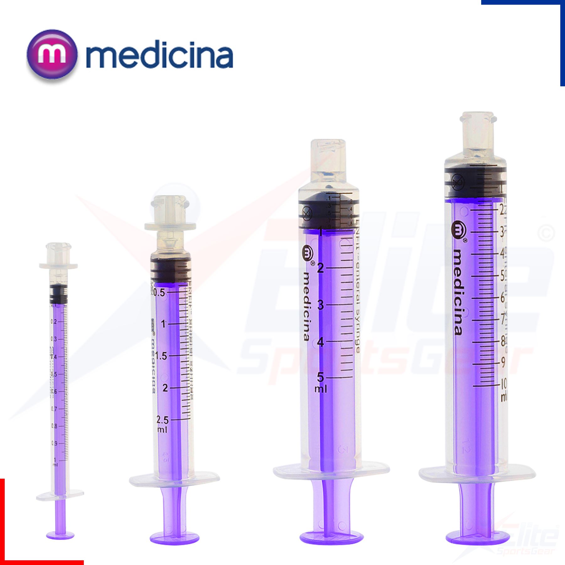 Medicina Syringes Enfit Enteral Oral Feed Reverse Luer 1ml 2.5ml 5ml