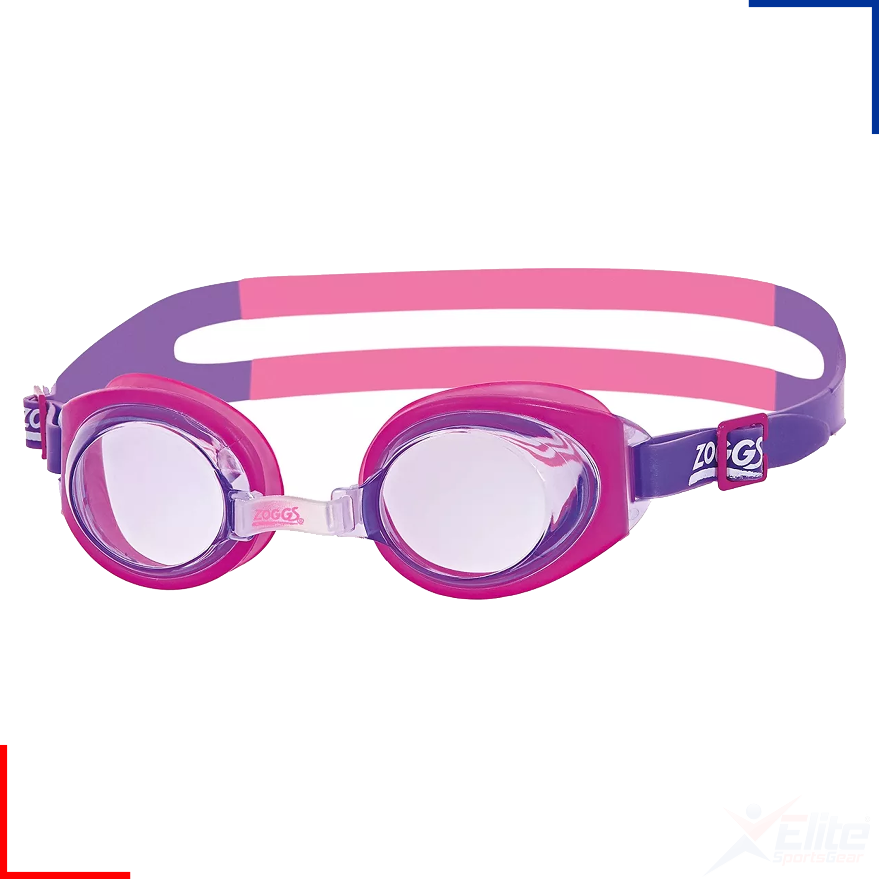 Zoggs Swimming Goggles - Little Ripper Boys /Girls Kids Childrens - UV Pink/Blue - Picture 3 of 3