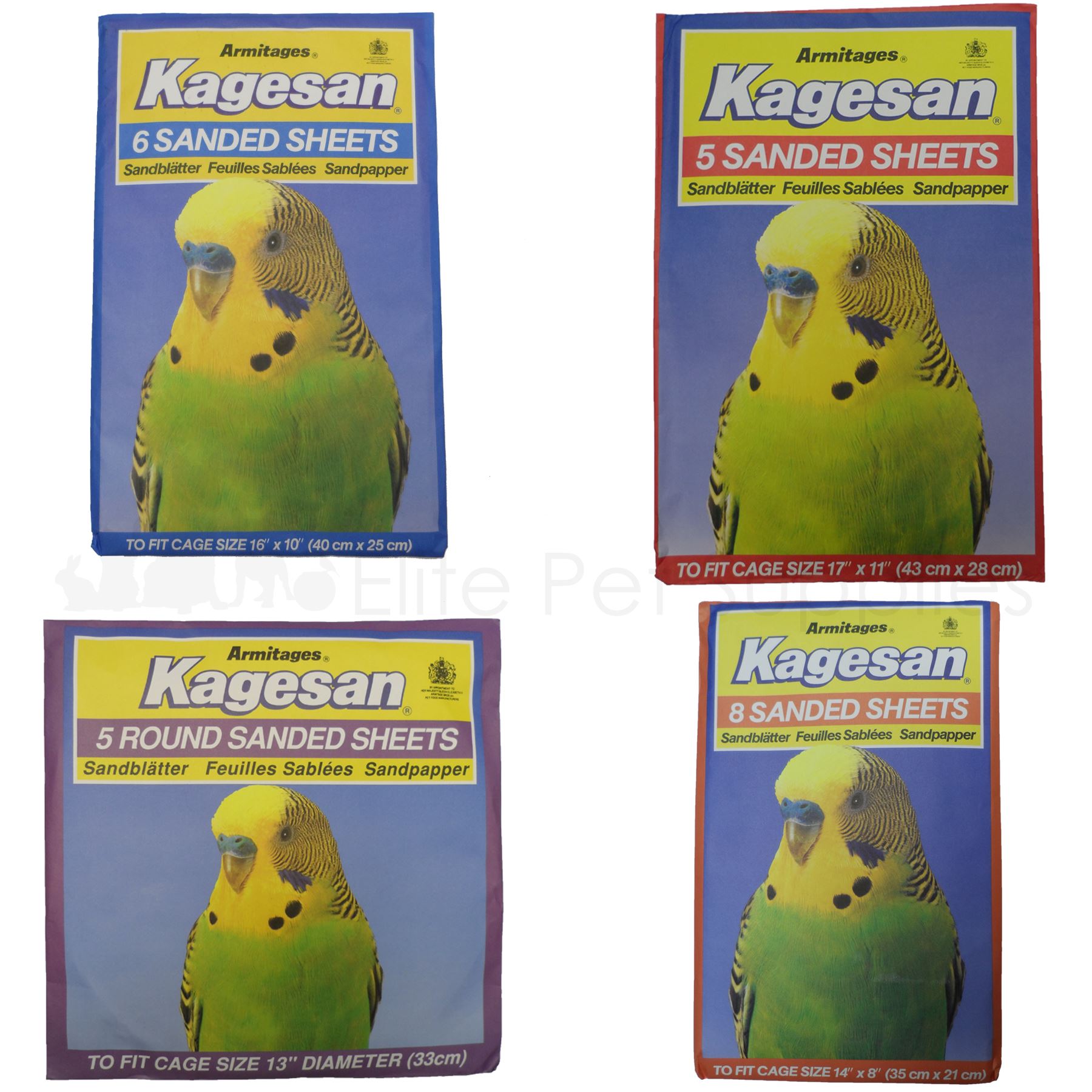 Kagesan Bird Cage Sandsheets Sand Paper Sanded Sheets Hygienic 4 Sizes