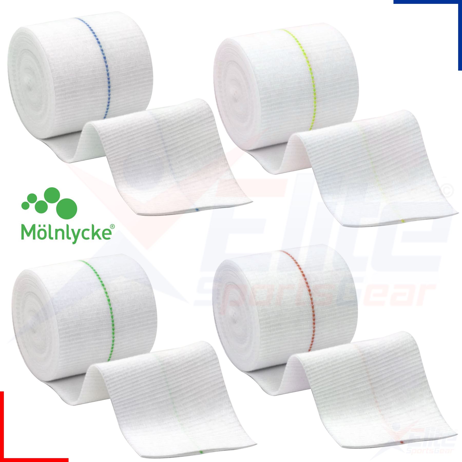 Tubifast Two Way Stretch Elasticated Tubular Bandage Yellow Blue Red