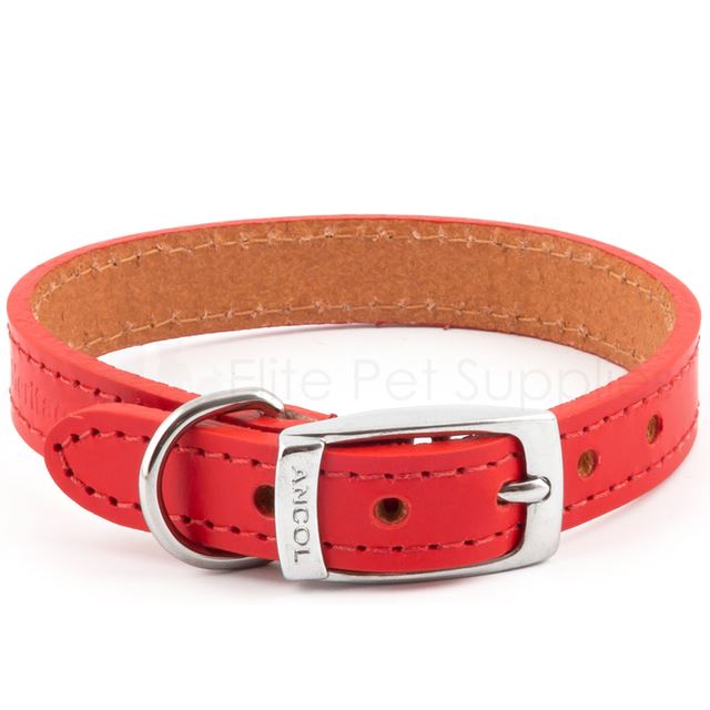 Ancol Softweave Dog Collar - Adjustable Nylon Puppy Collar In Red Or Black, Neck Size 20-26cm (Small)